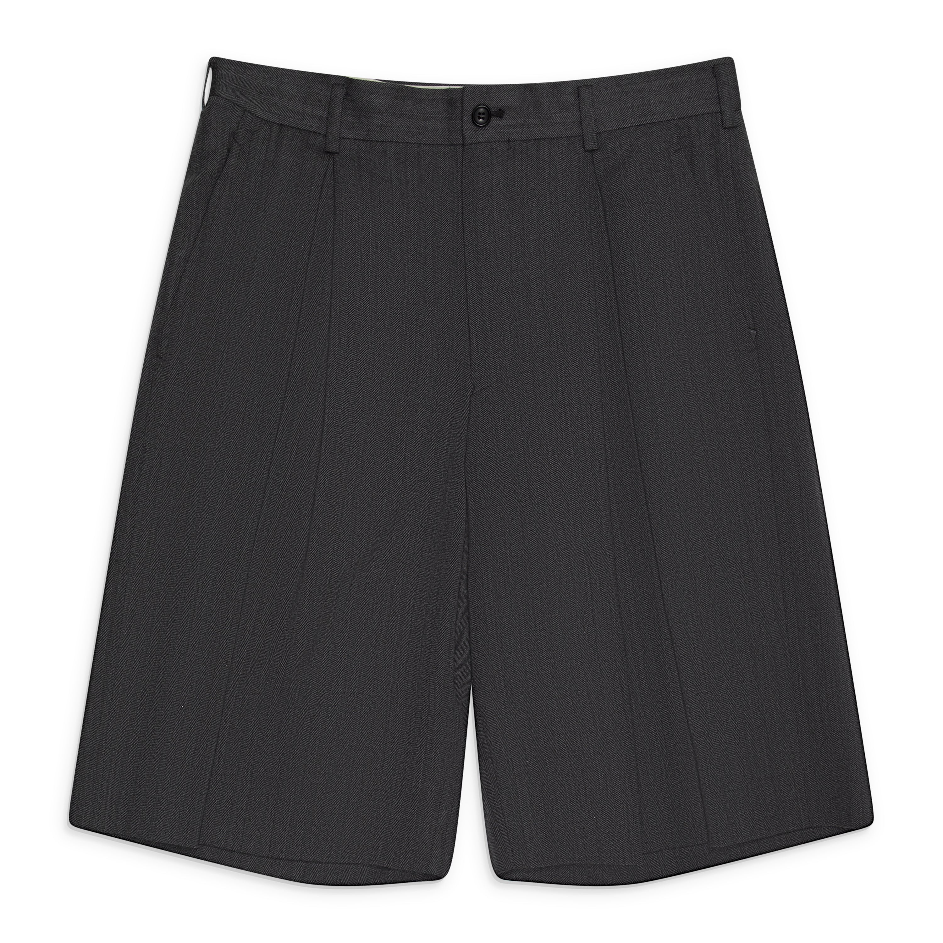 Comme Des Garcons Homme Plus Pleated Wool Shorts Grey
