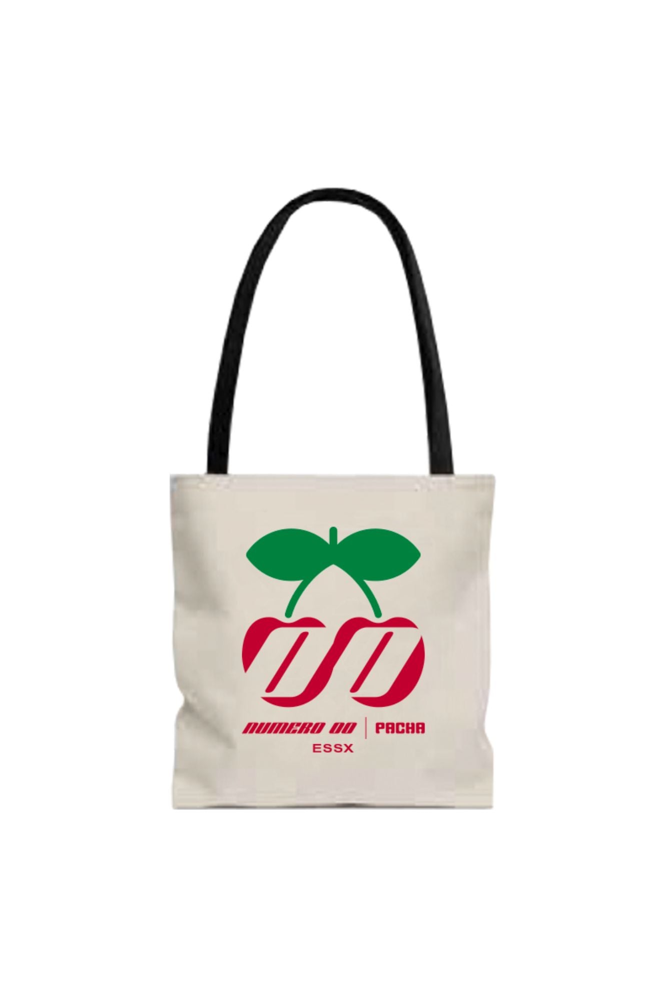 PACHA Cotton Tote Bag With Handles, Printed Logo Ecru