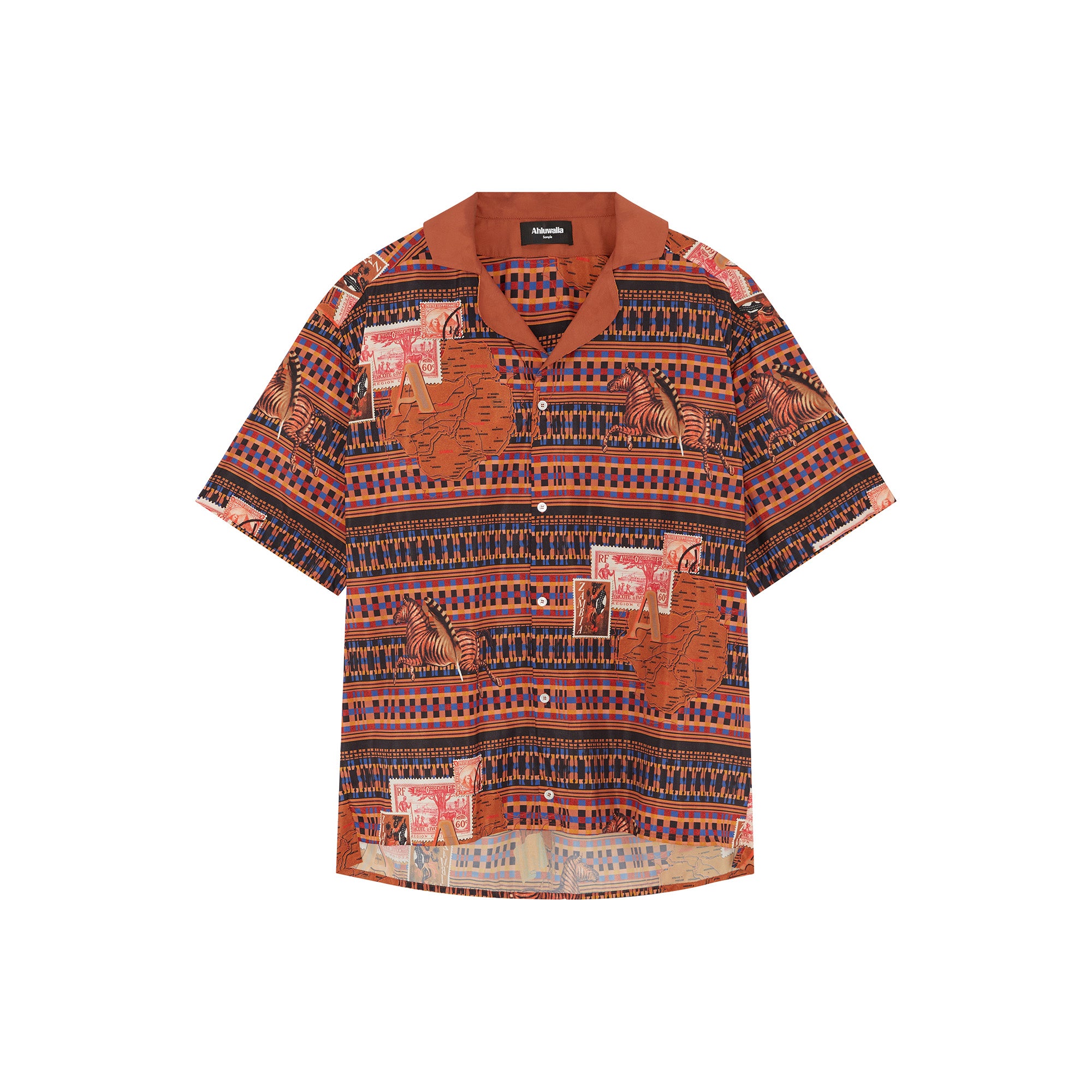 Ahluwalia Tunde Short Sleeve Shirt Brown 2471