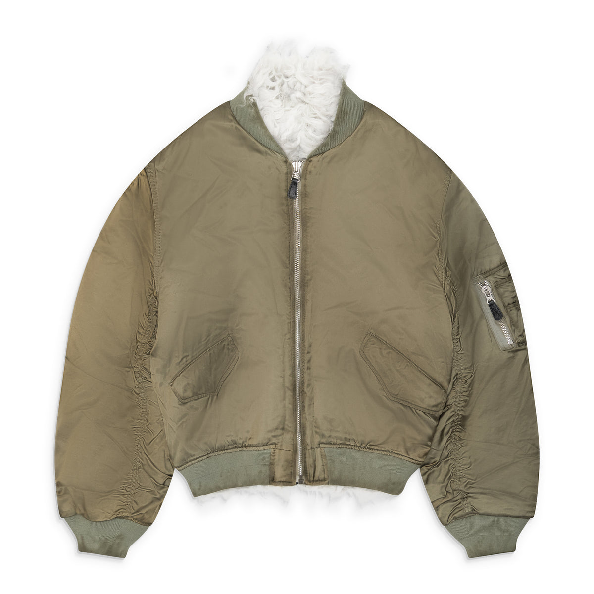 Doublet Smoke Fur Bomber Jacket Green