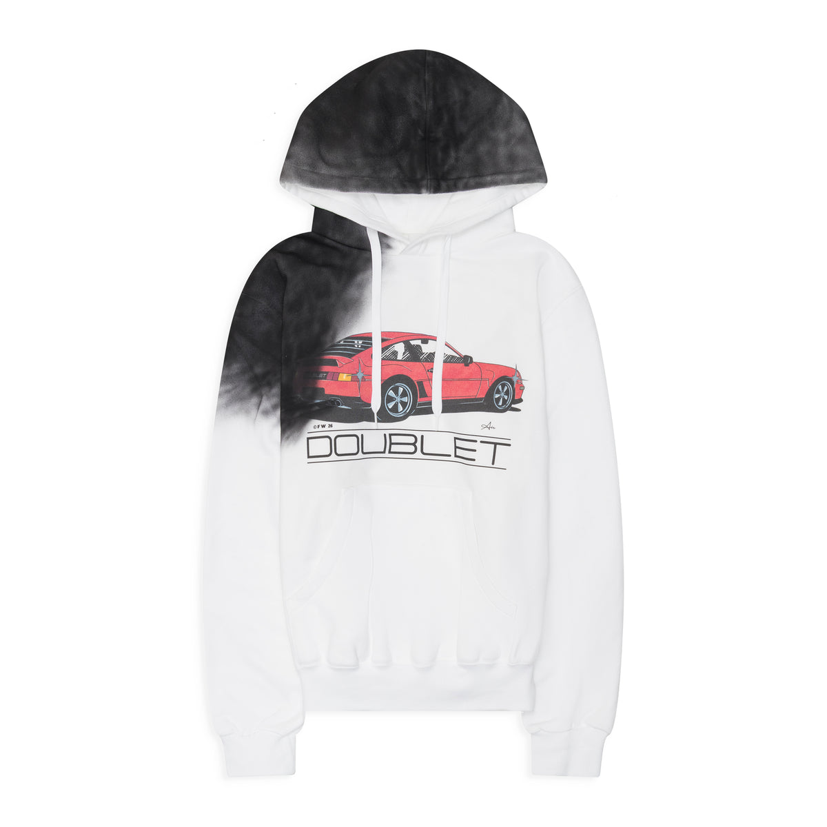 Doublet Exhaust Stained Hoodie White