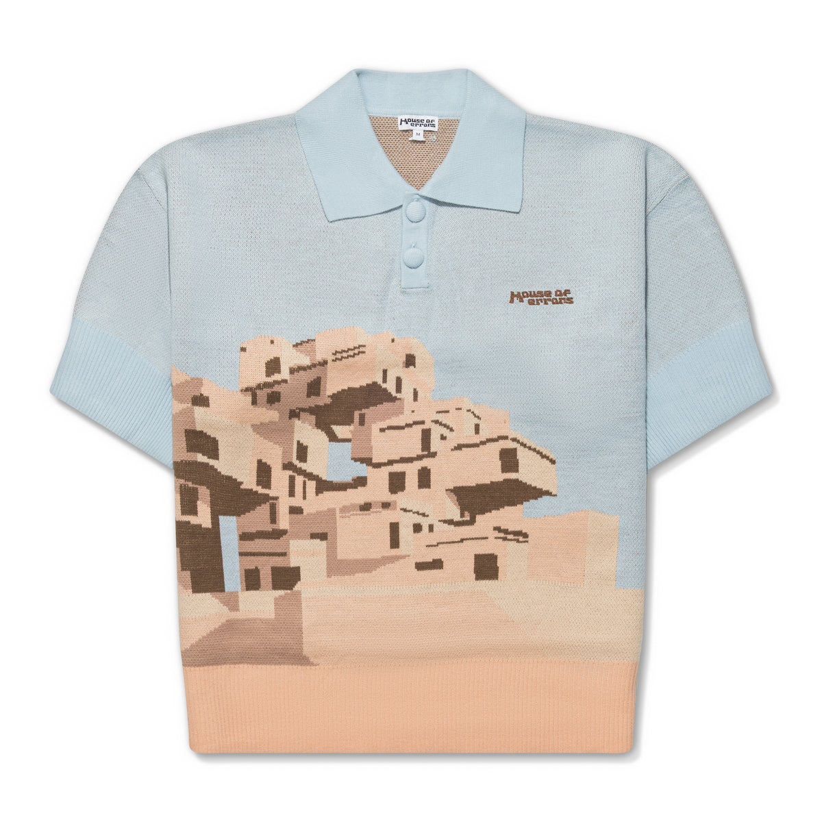 House of Errors The Apartments Knitted Polo Blue