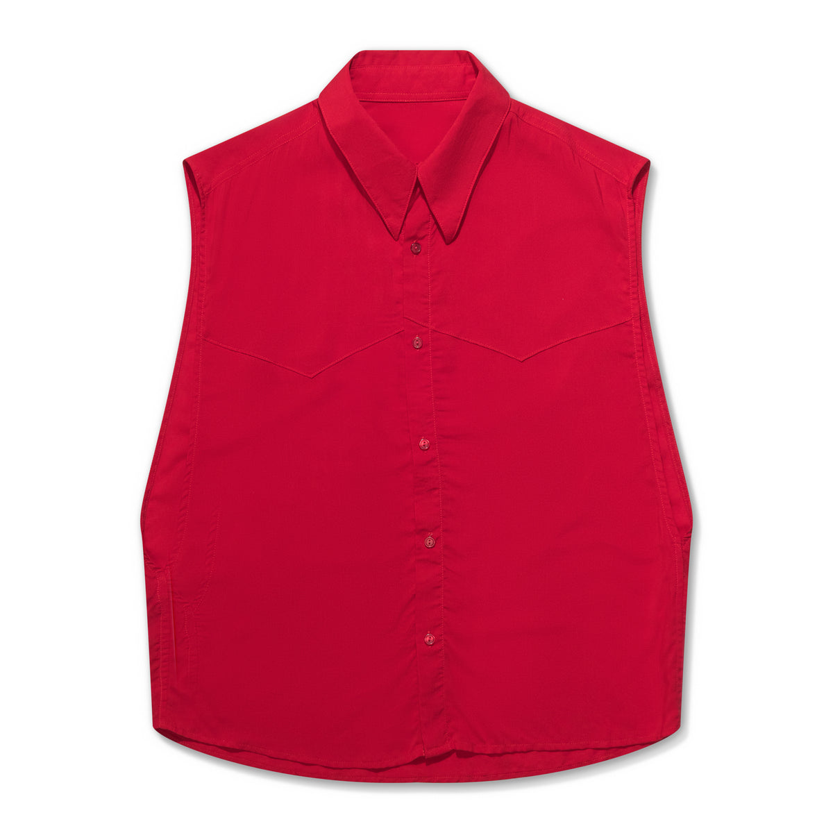 YOSSI CORP Red Viscose Muscle Shirt Red