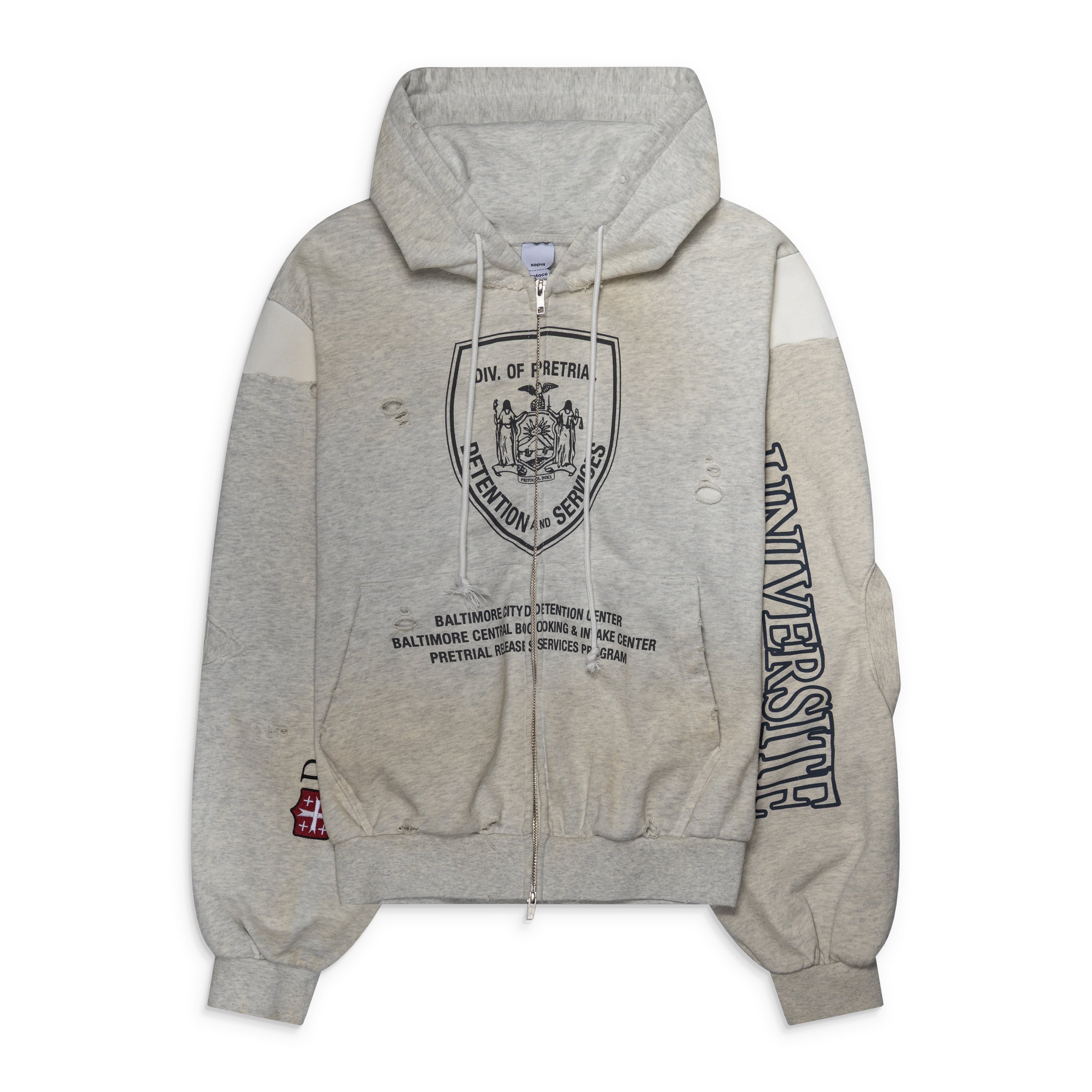 Protocol Index Reconstructed Sweatshirts Zip Hoodie White