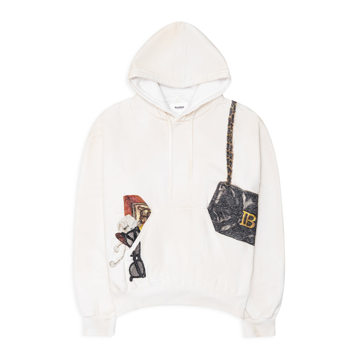 Doublet Trompe L’Oeil Embroidery Hoodie White