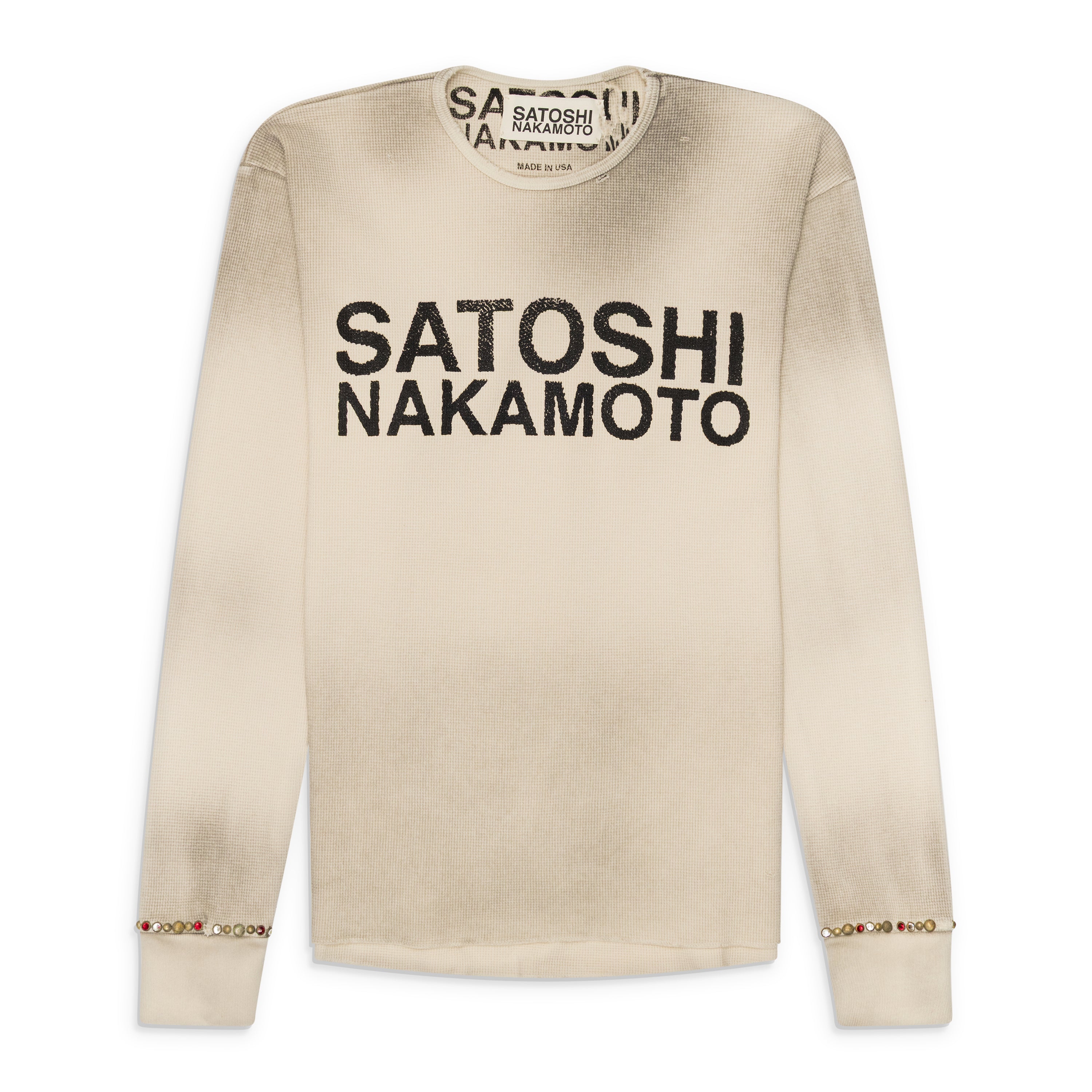 Satoshi Nakamoto Logo Thermal W/ Studs White