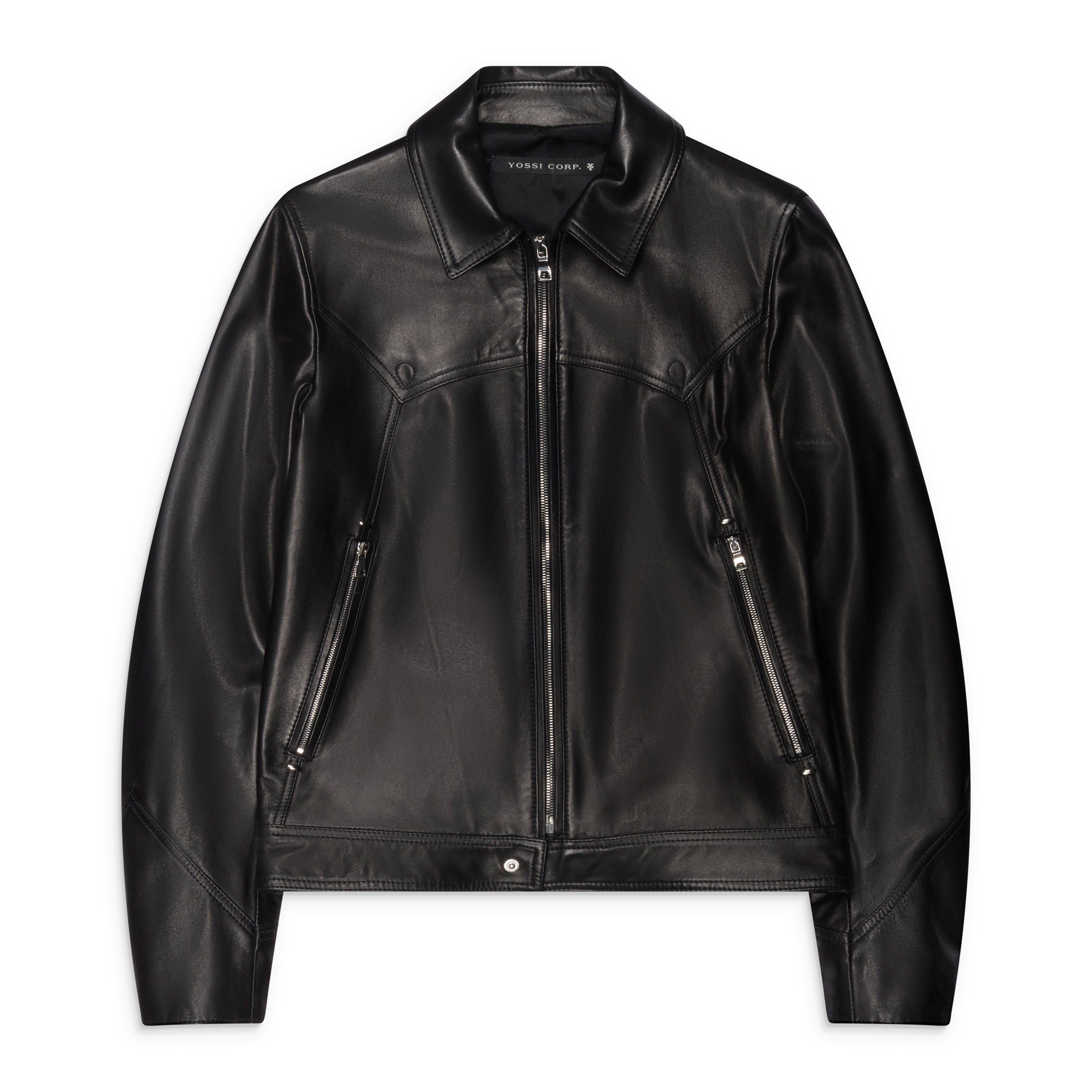 YOSSI CORP Black Made To Measure Custom Leather Jacket