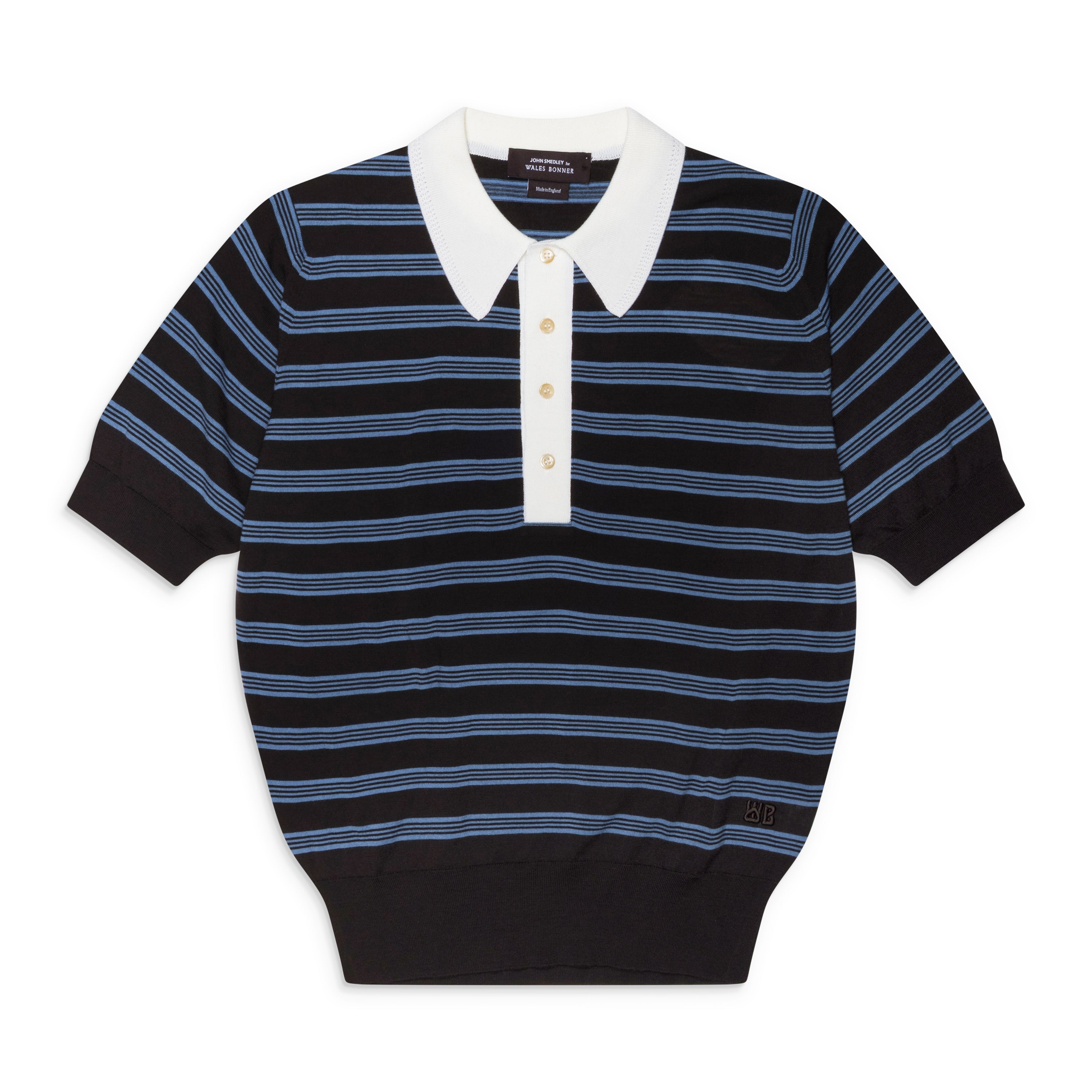 Wales Bonner Brown / Blue John Smedley Breeze Polo