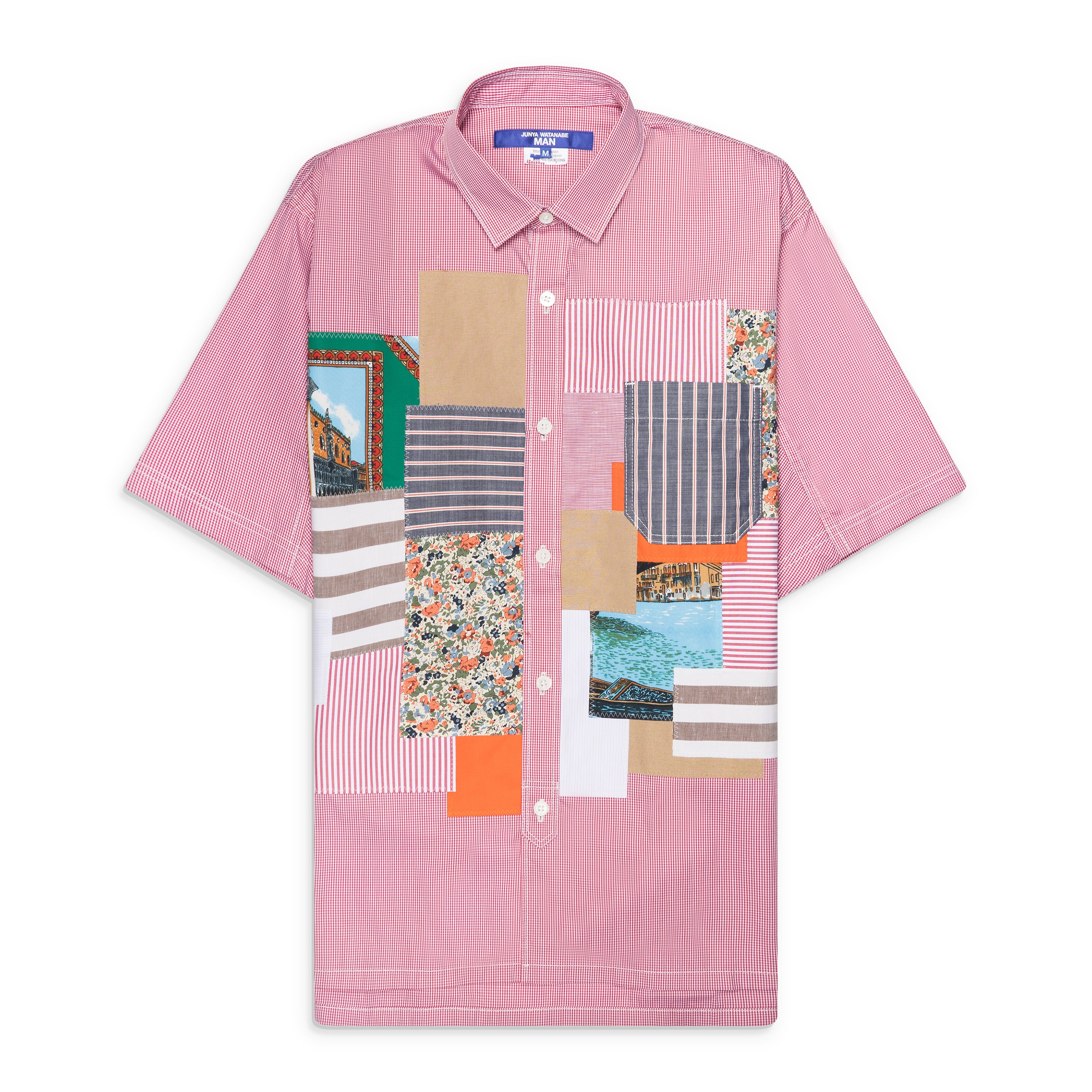 Junya Watanabe Patchwork Short Sleeve Shirt Red