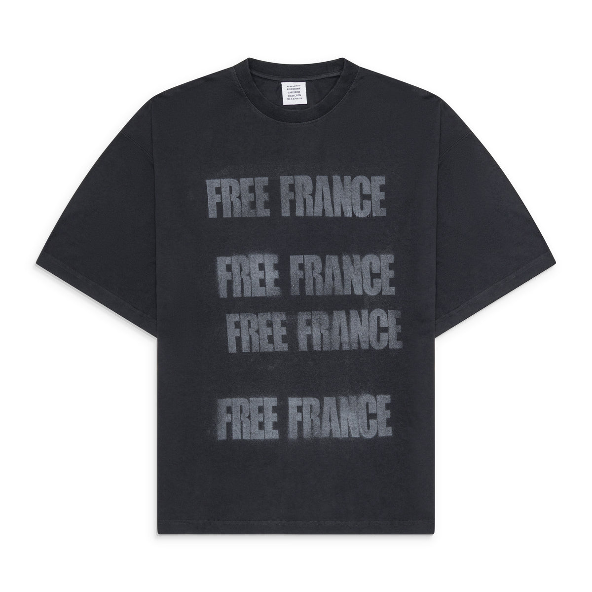 Vetements Free France Boxy T-Shirt Black