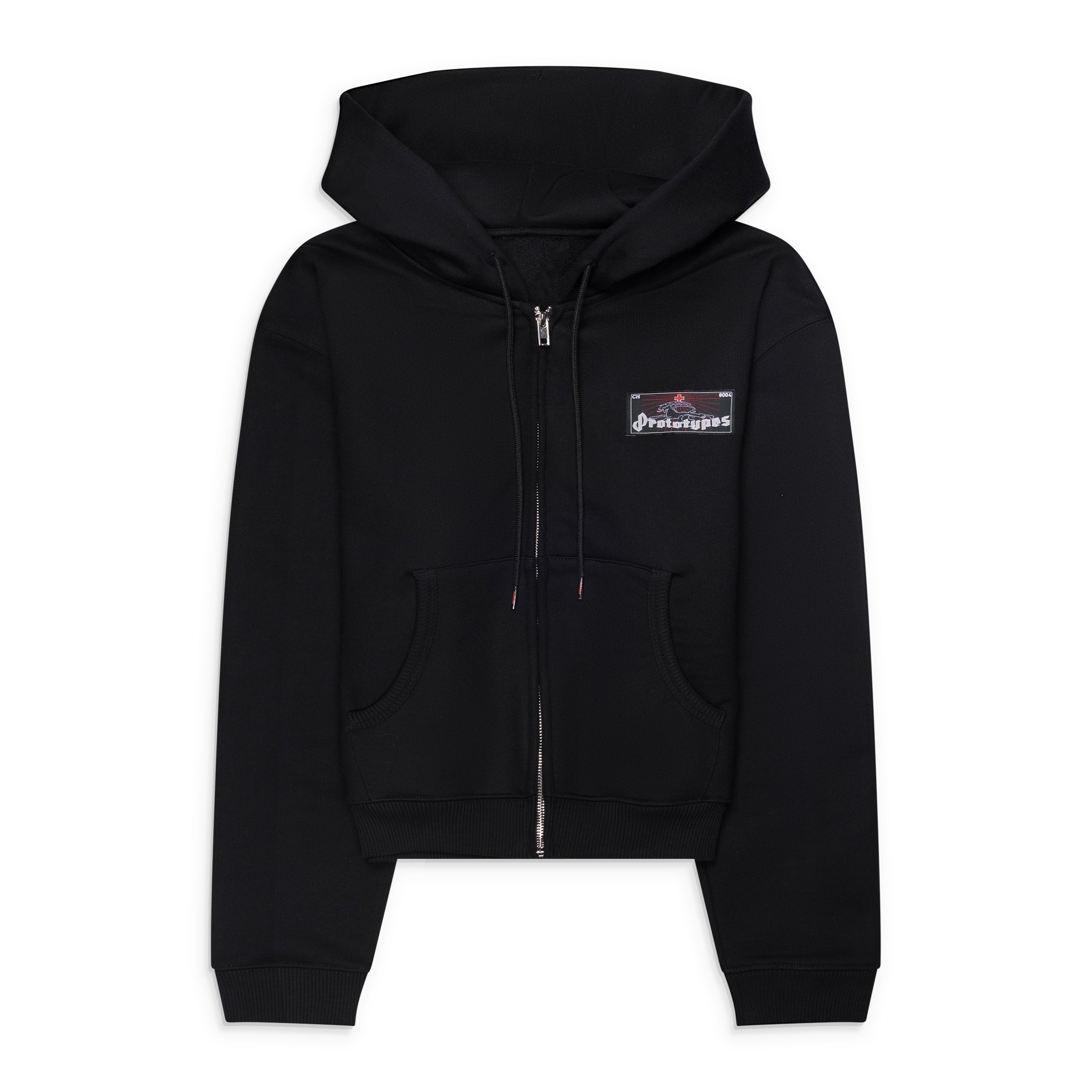 Prototypes Zip Up Hoodie With Tag Black