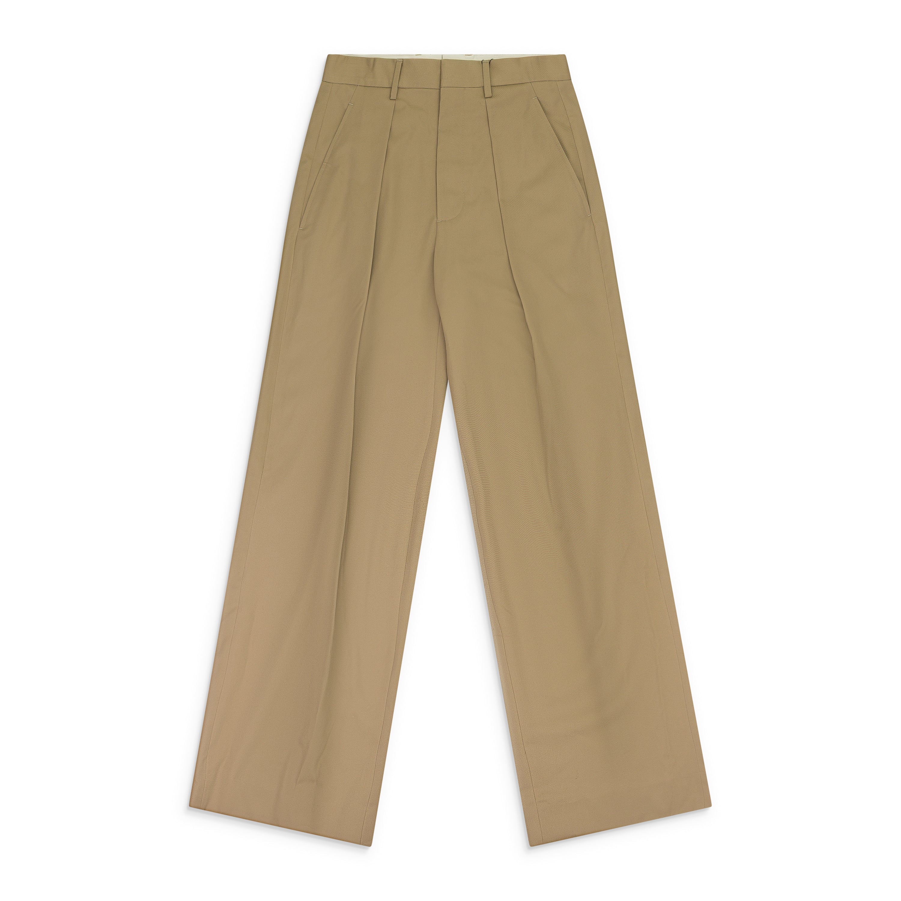 Ann Demeulemeester Botel Wide Leg Pleated Trousers Sand