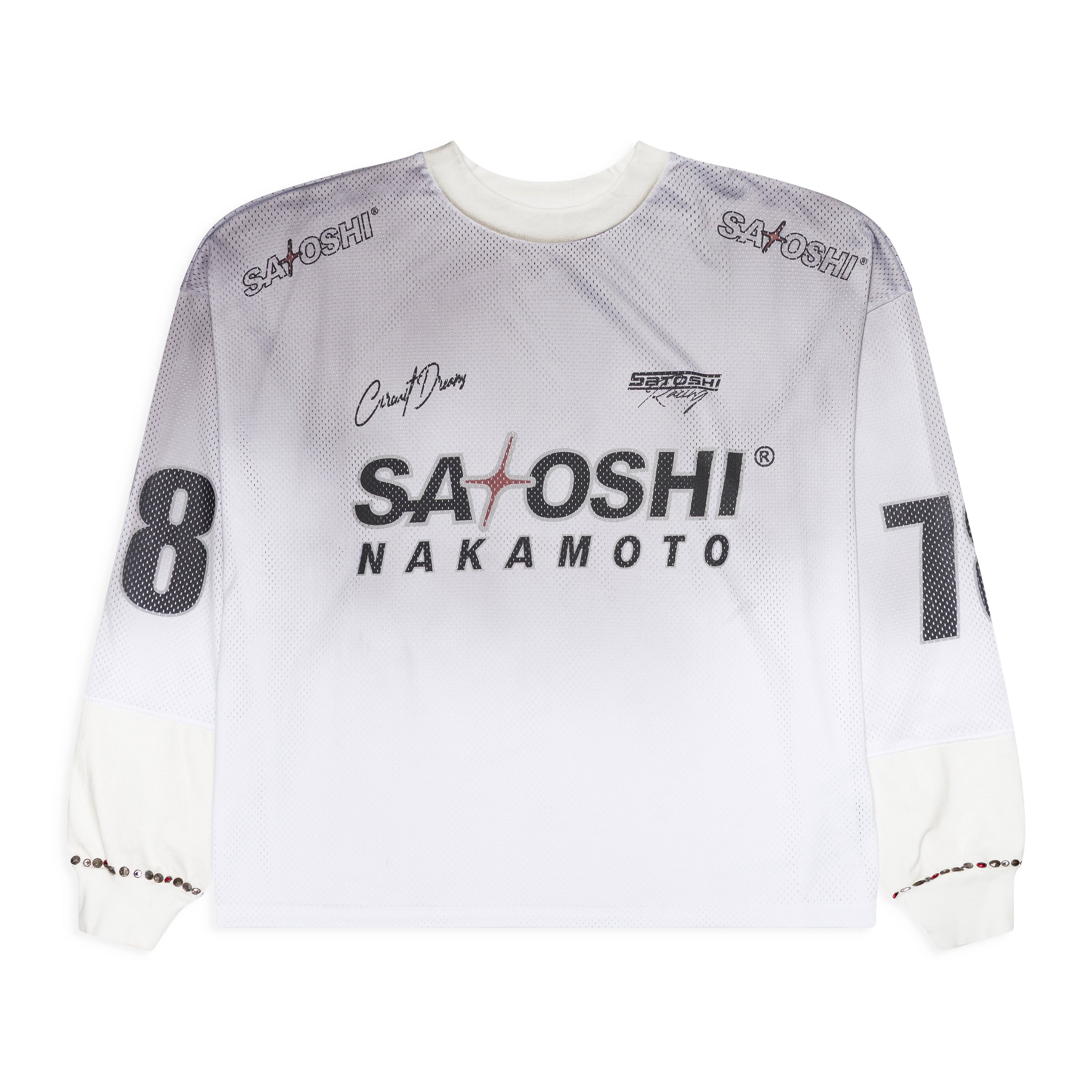Satoshi Nakamoto Mesh Moto Jersey White