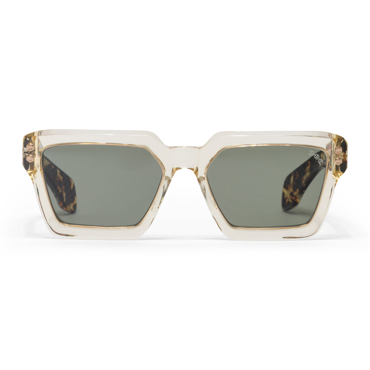 Hoorsenbuhs Model X Wheat Crystal Frame -24K Gold Trim/Hardware - G-15 Green Lens - Standard Fit Multicolor