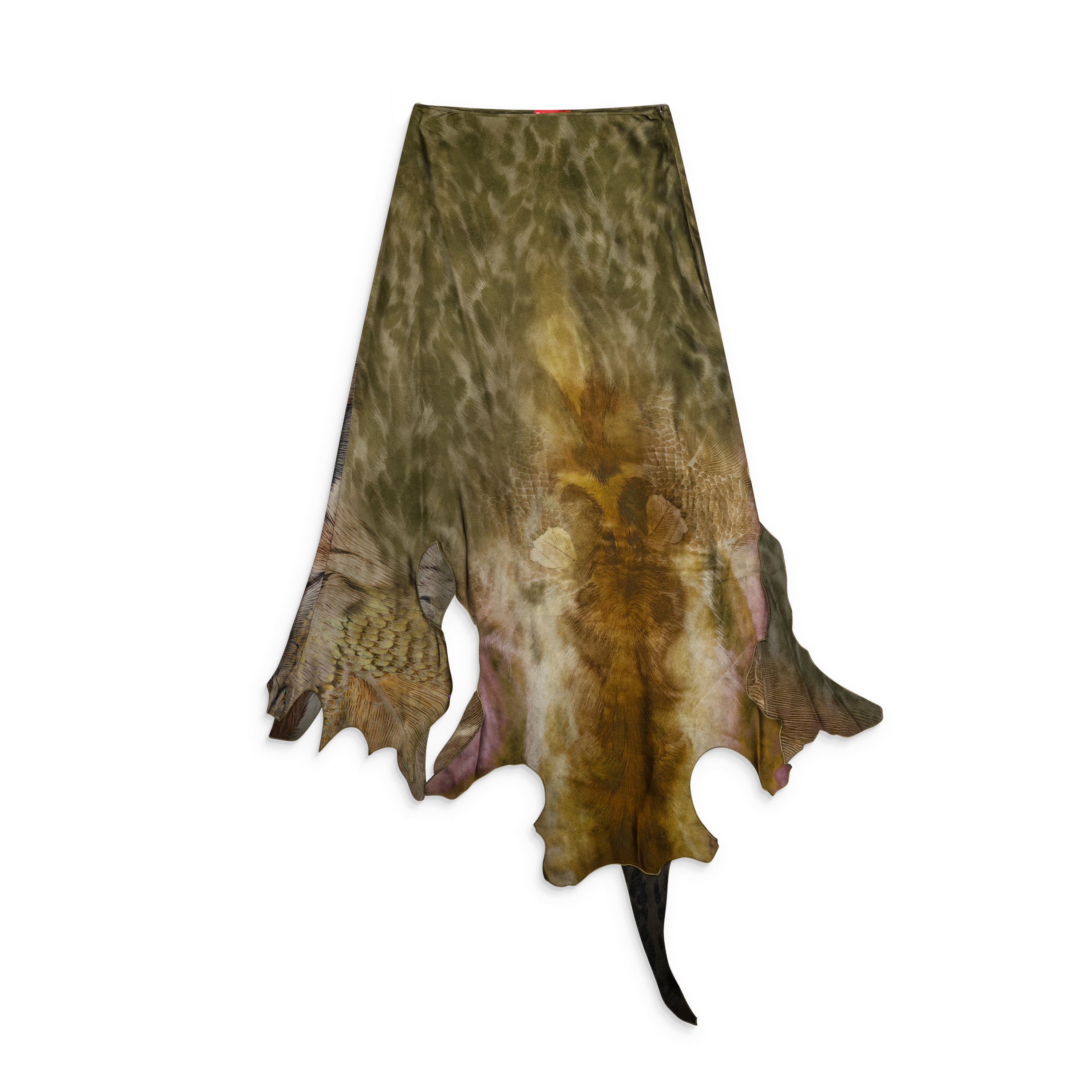 Diesel Assymetrical Satin Skirt Multicolor