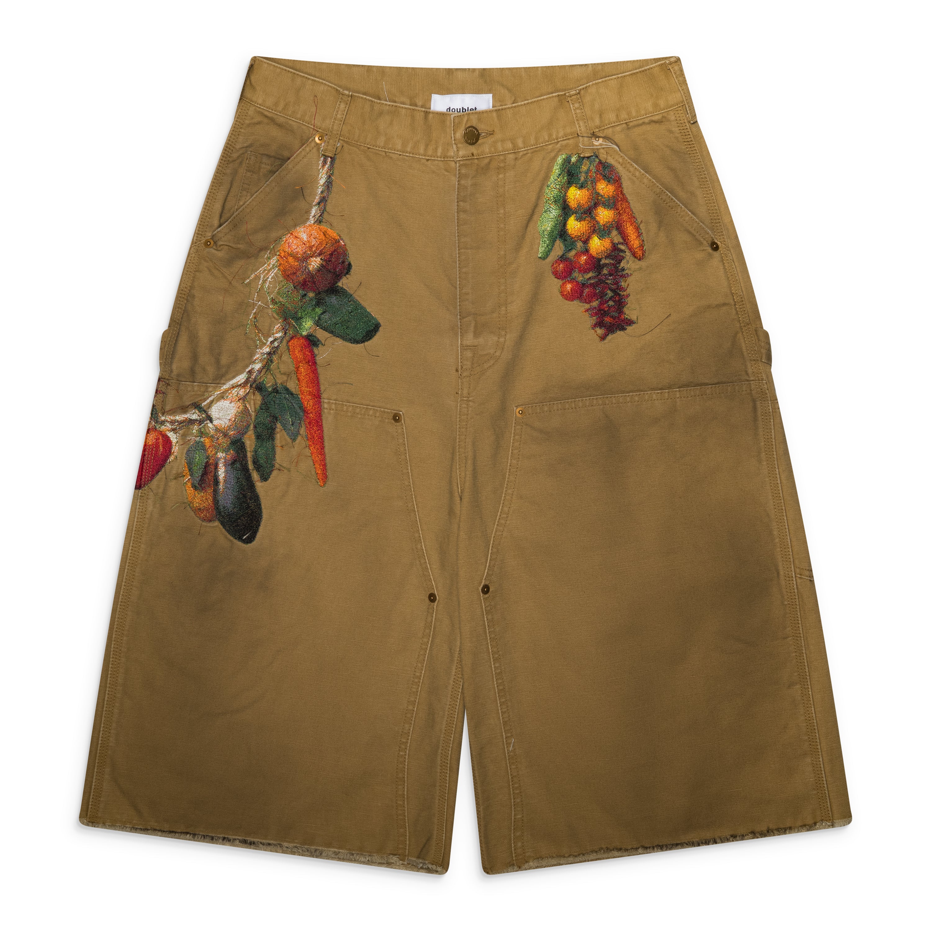 Doublet Vegetable Embroidery Shorts Beige