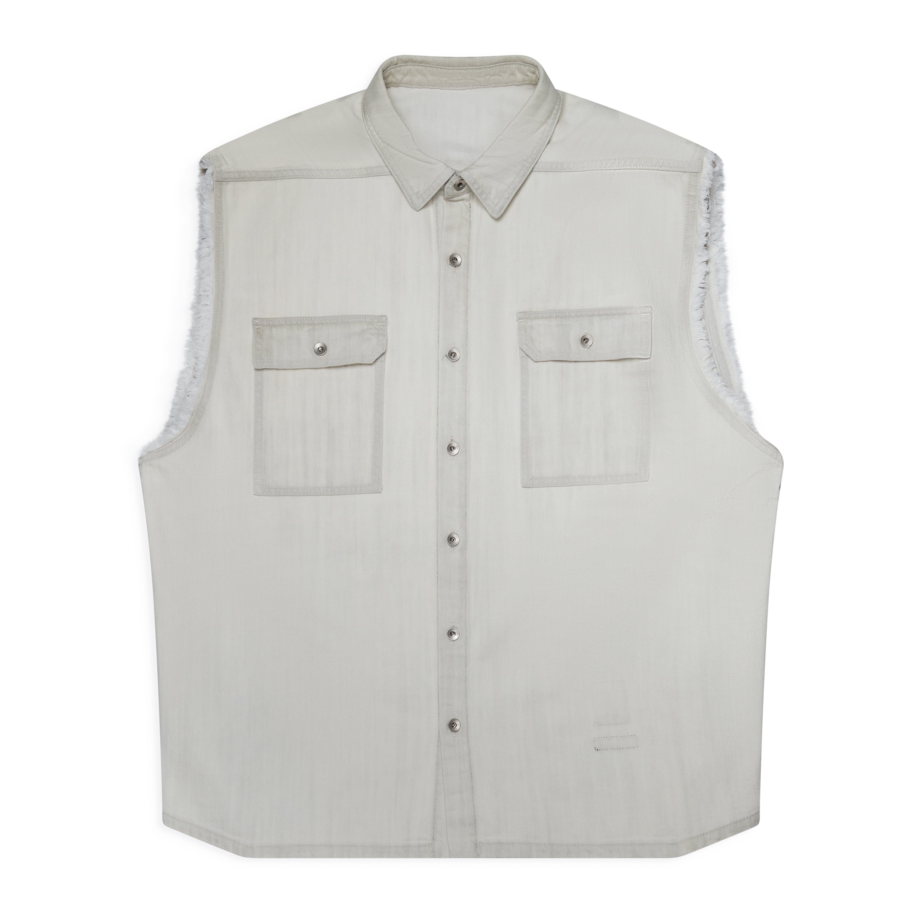 Rick Owens DRKSHDW White Sleeveless Tommy Jumbo Outershirt
