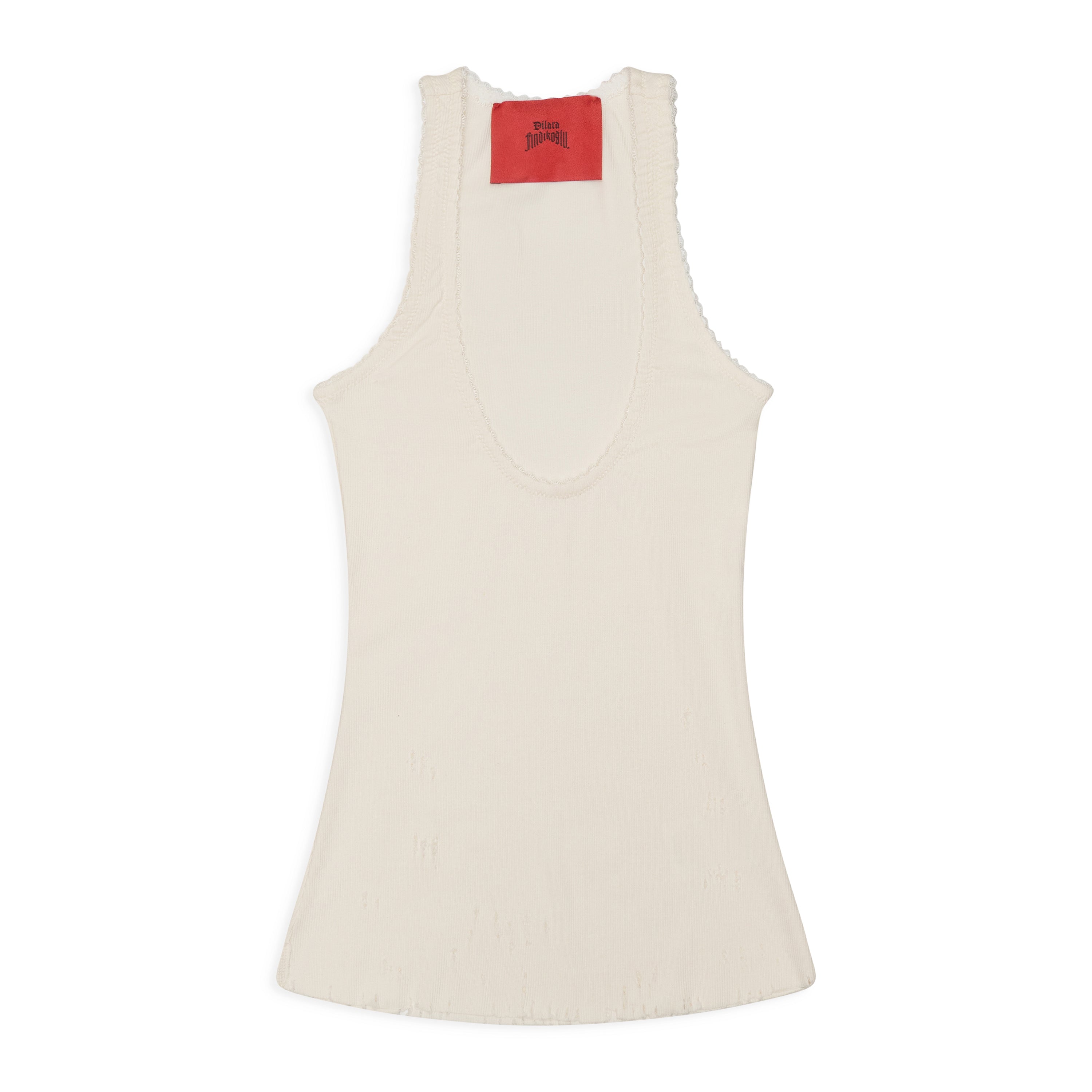 Dilara Findikoglu Distressed Tank Top White