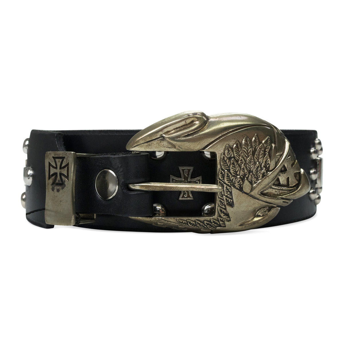 Enfants Riches Deprimes Eagle Petit Iron Cross Stud Belt Black