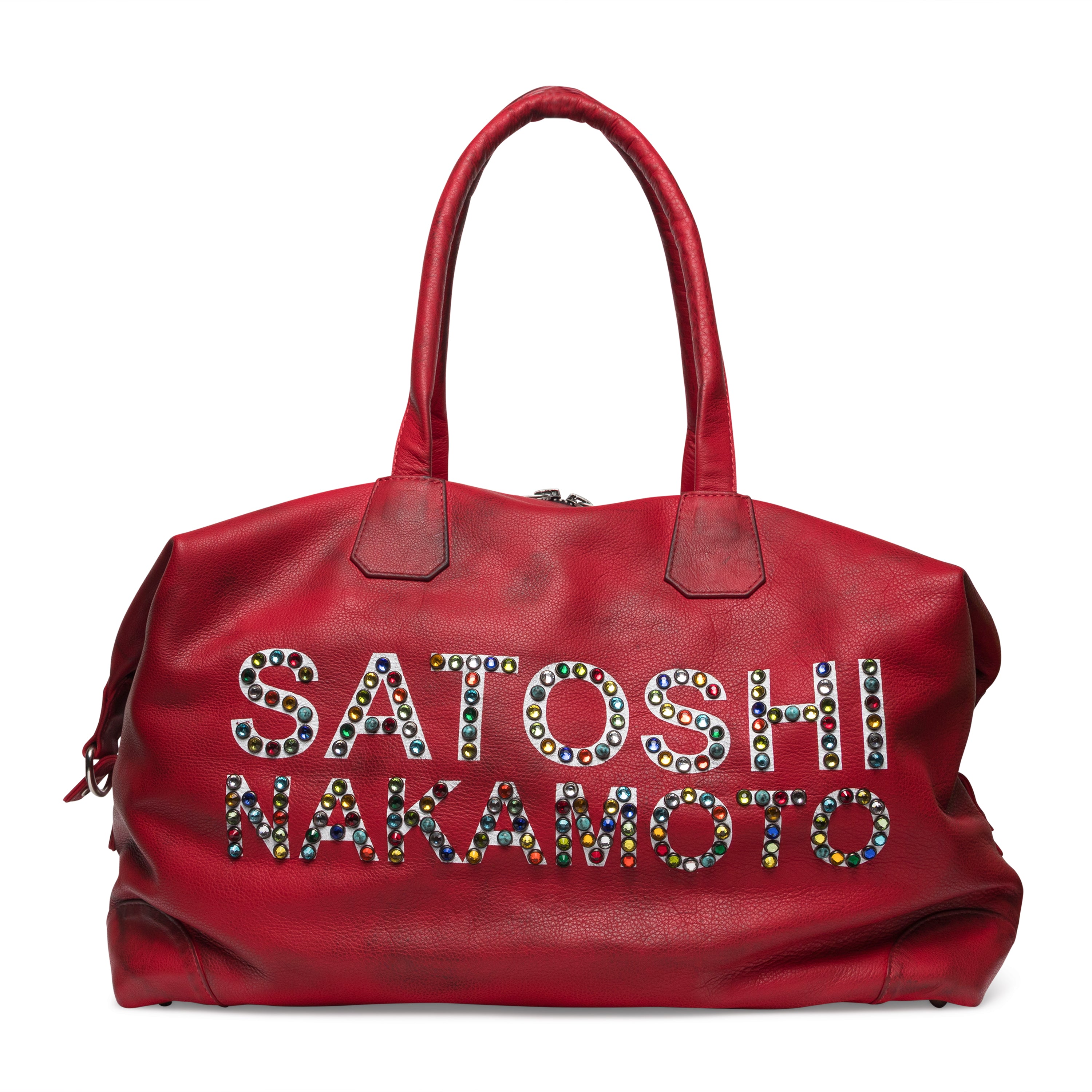 Satoshi Nakamoto Studded Weekender Red