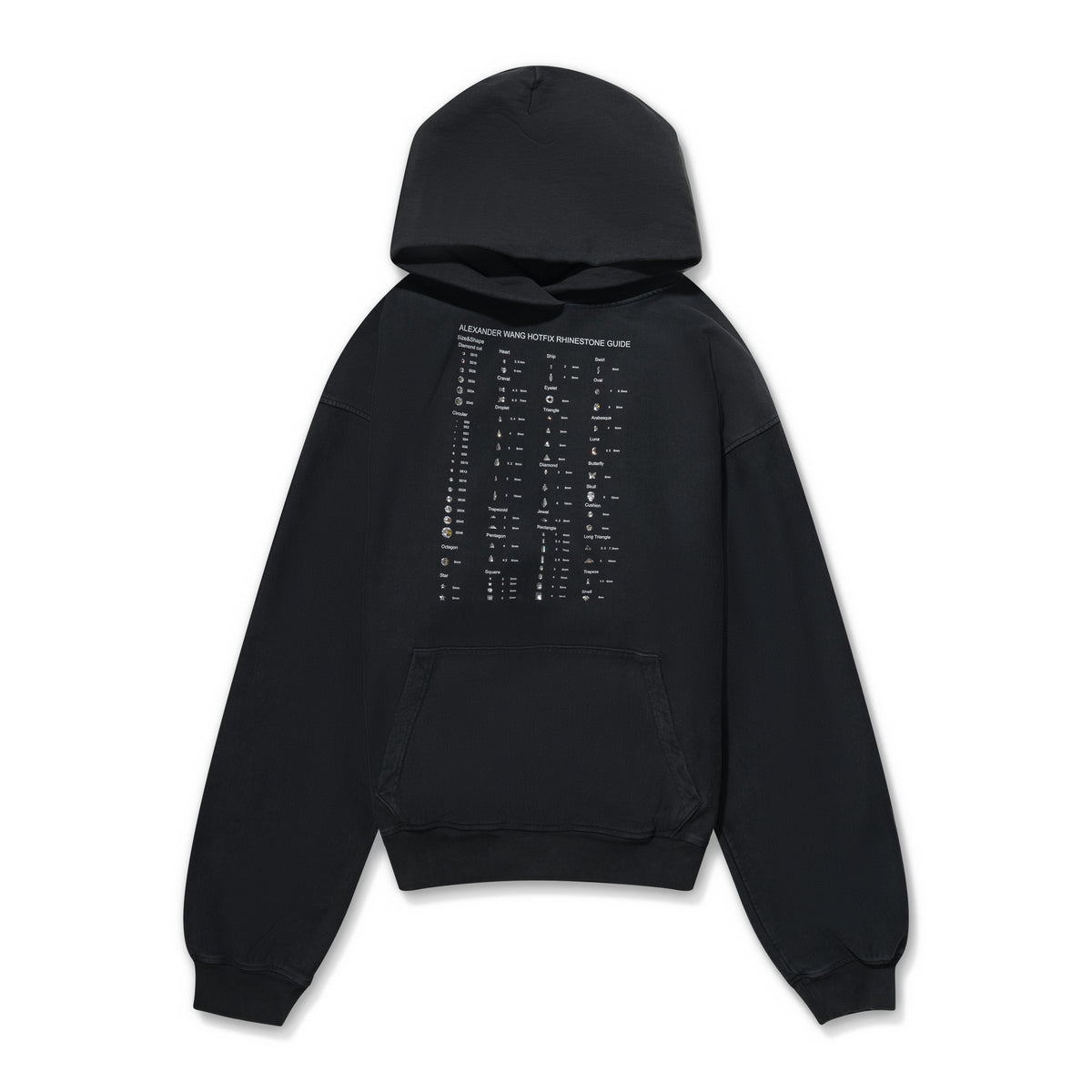 Alexander Wang Hoodie W/ Hotfix Card Graphic Black