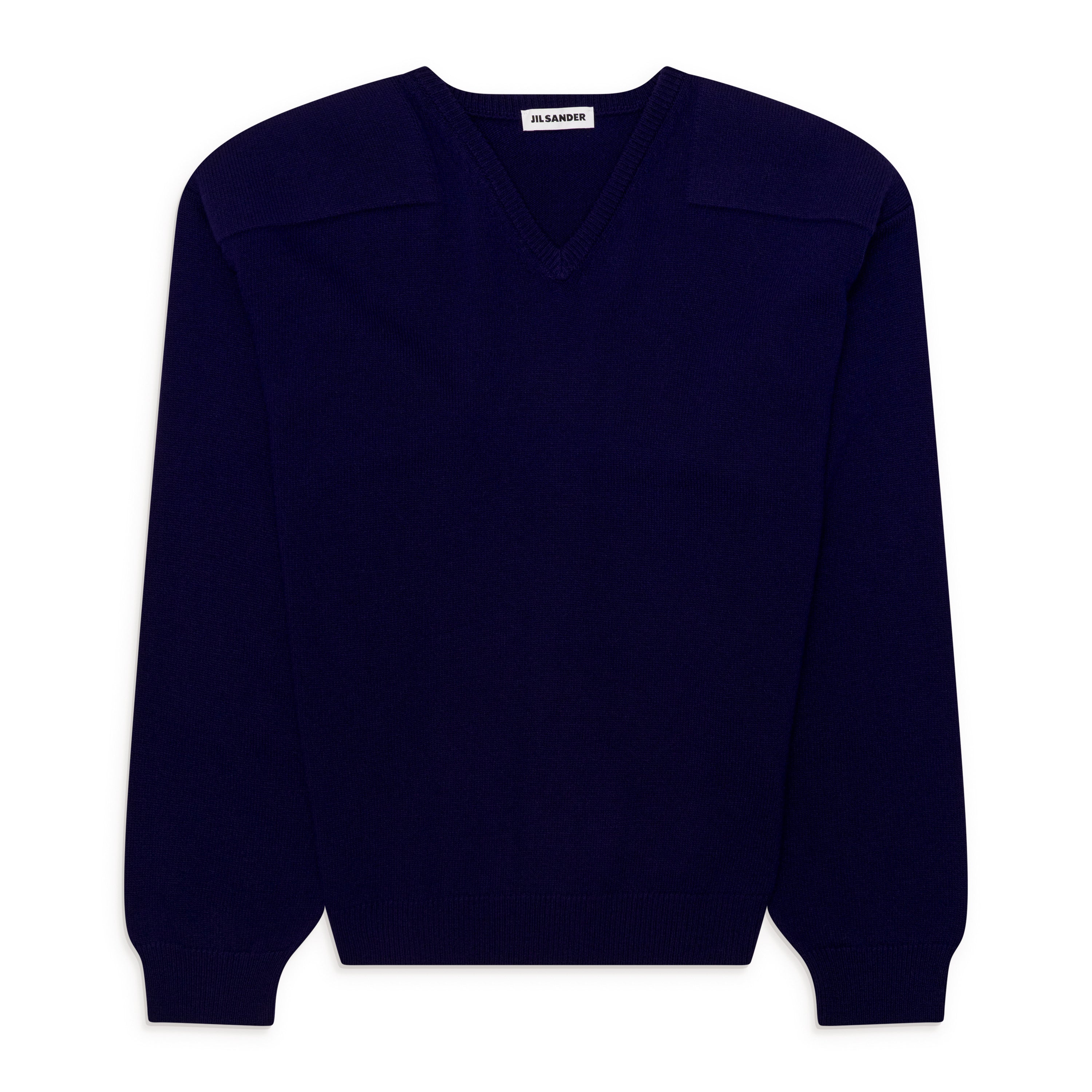 Jil Sander V-Neck Padded Jumper Violet Indigo