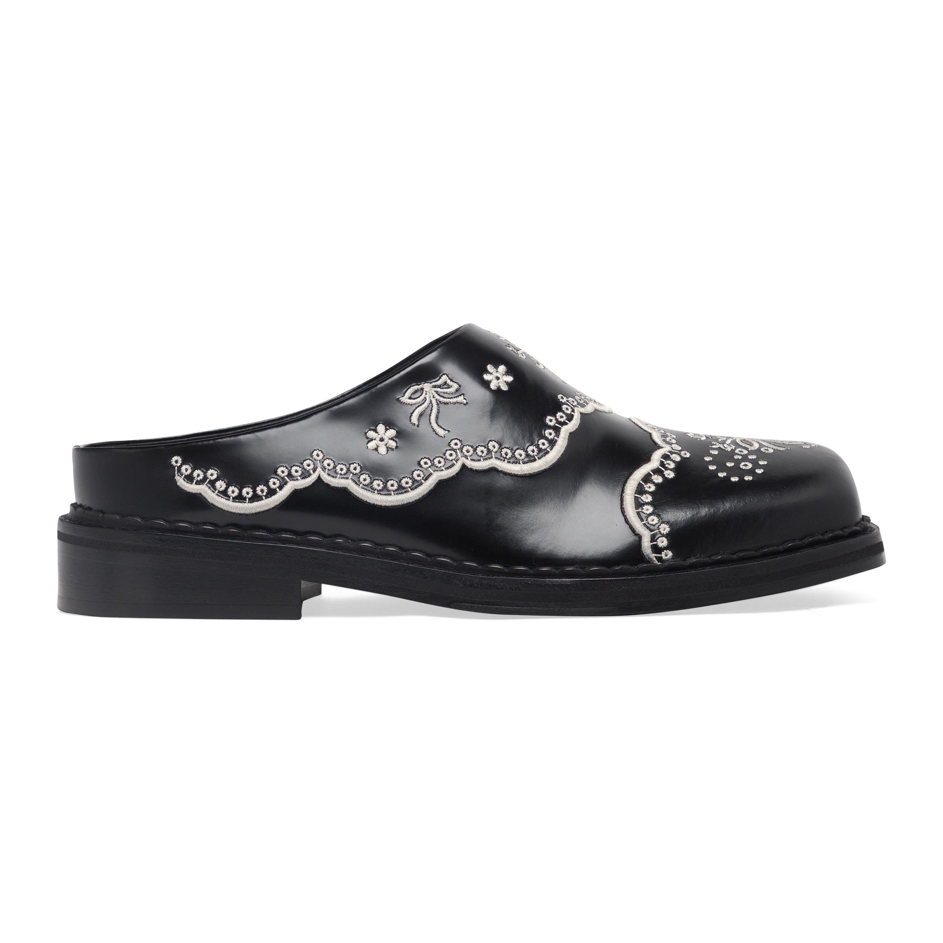 Simone Rocha Floral Lace Mule Black