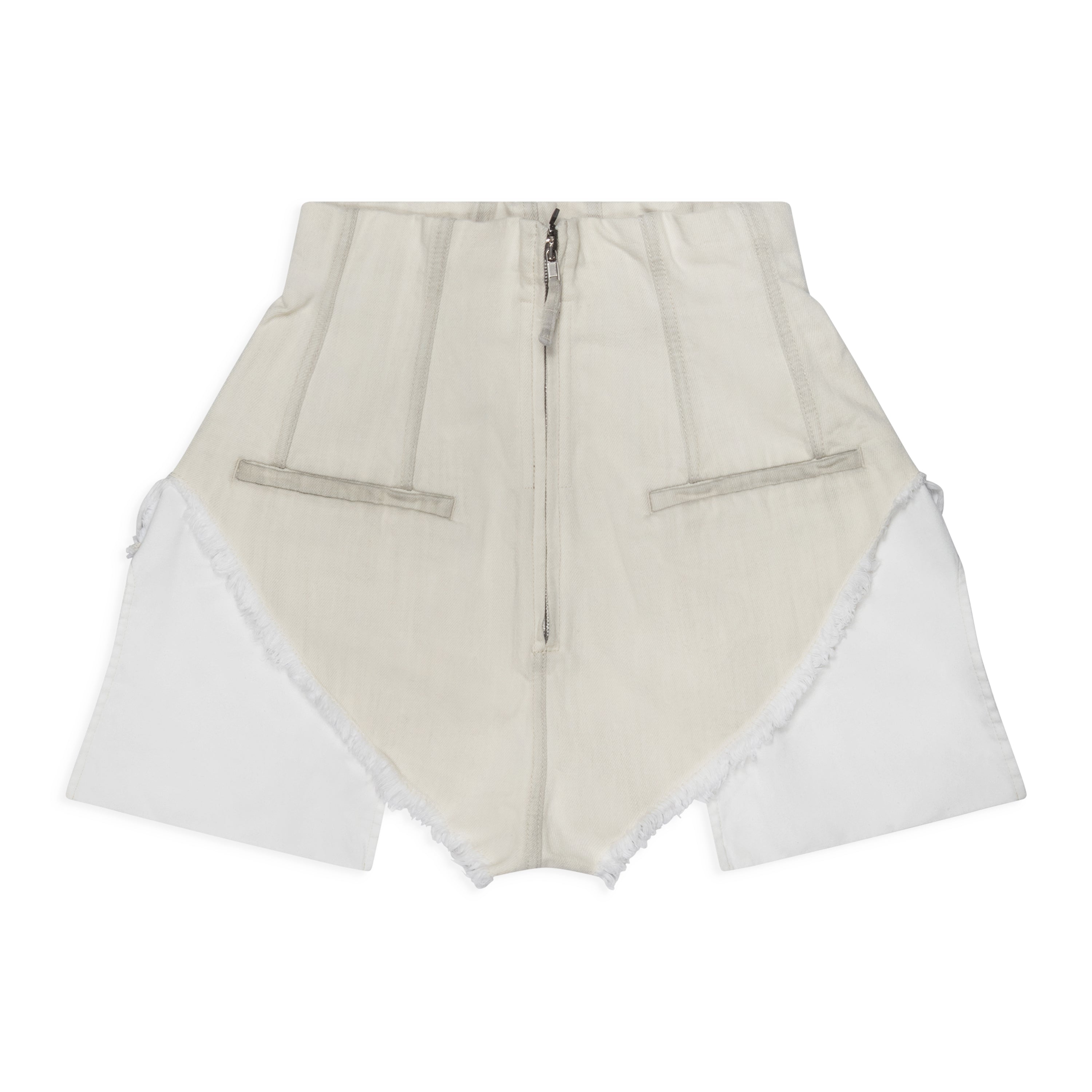 Rick Owens DRKSHDW White Dirt Cutoffs Shorts
