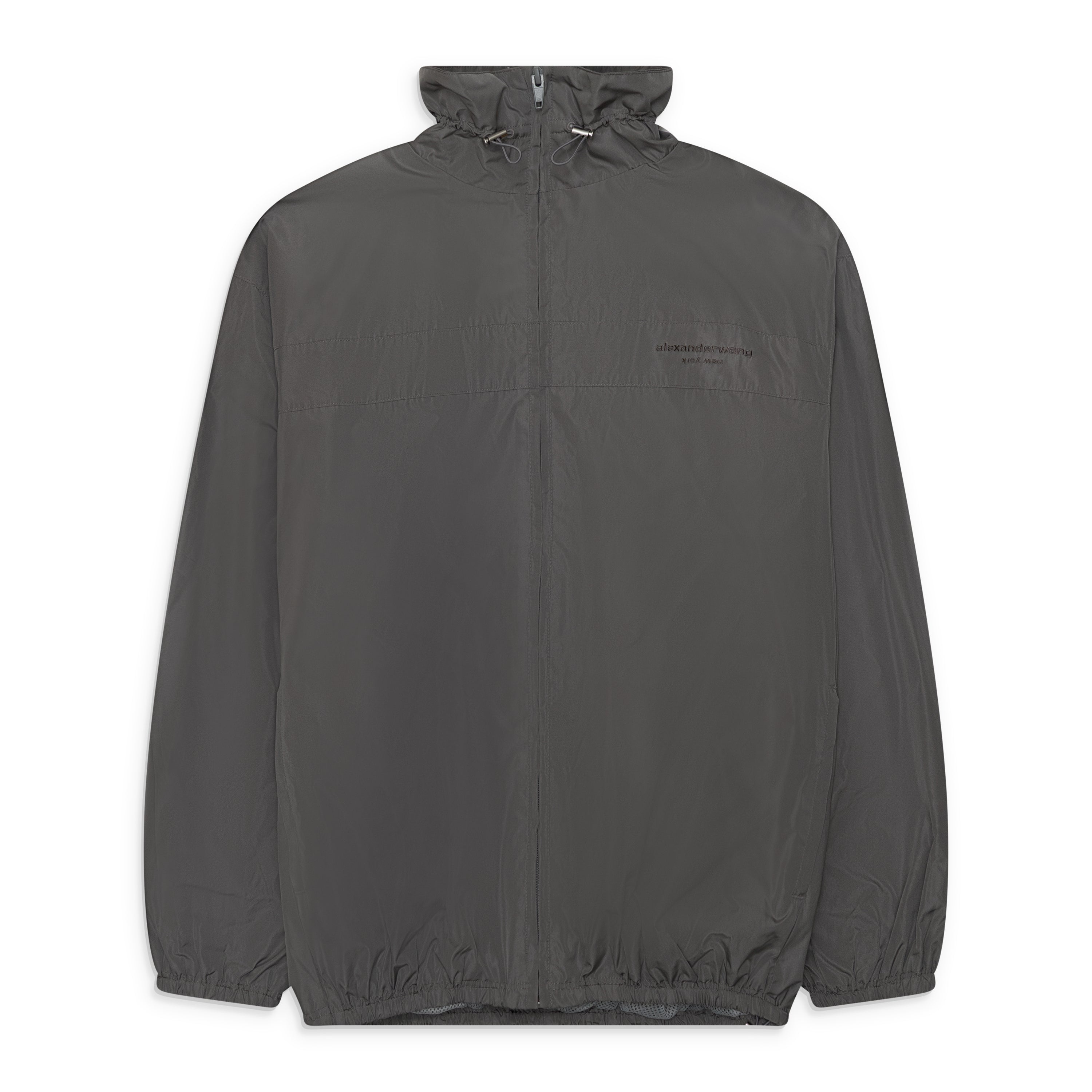 Alexander Wang Oversized Track Jacket W/ Gathered Neck Grey