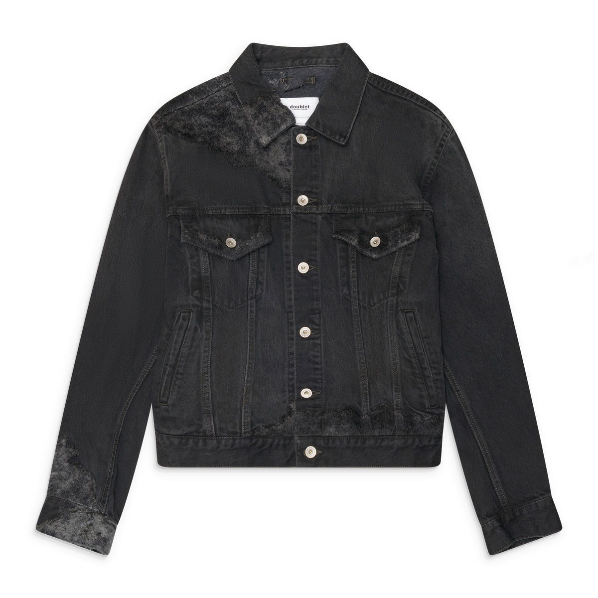 Doublet Smoke Embroidery Denim Jacket Black