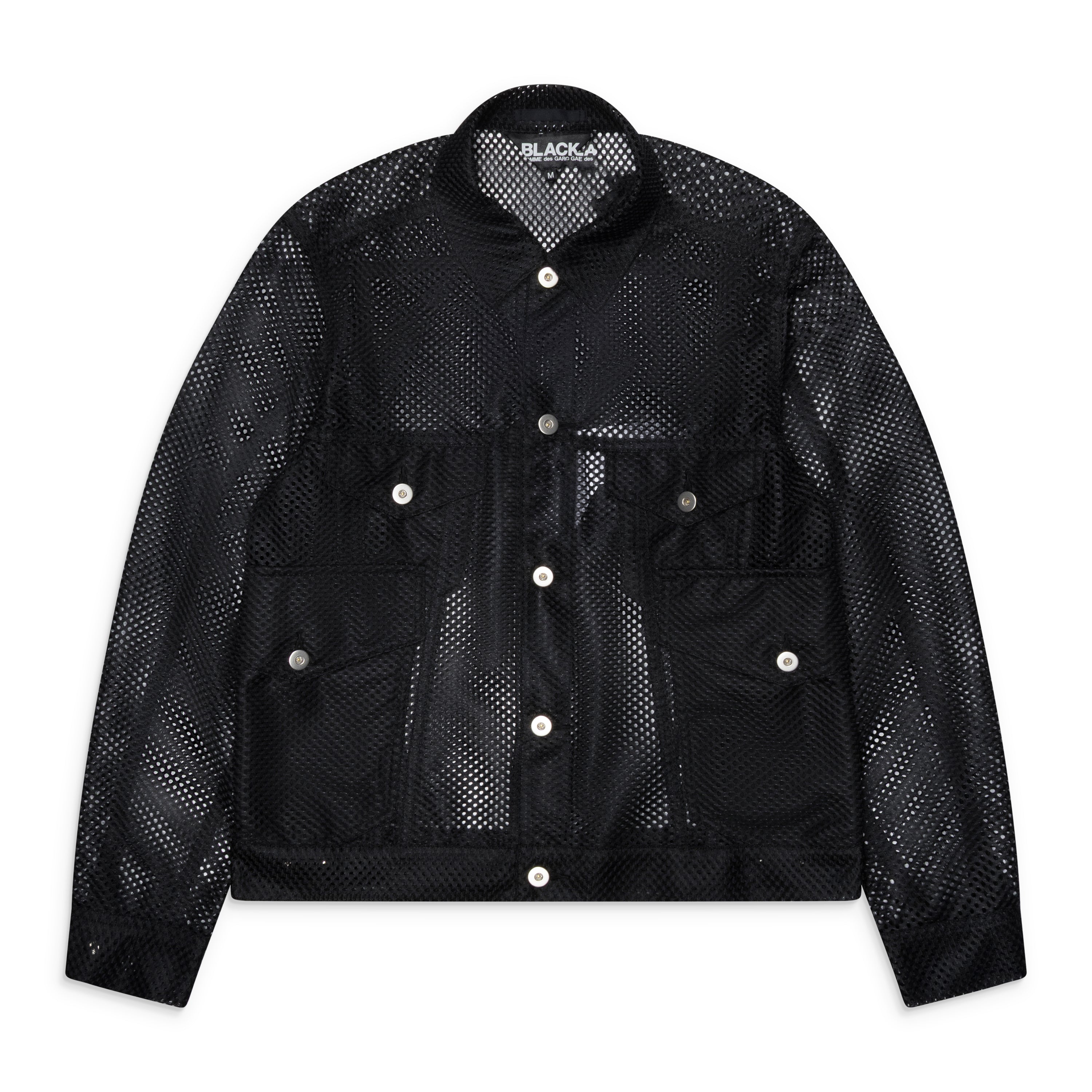 Comme Des Garcons Black Black Mesh Trucker Jacket
