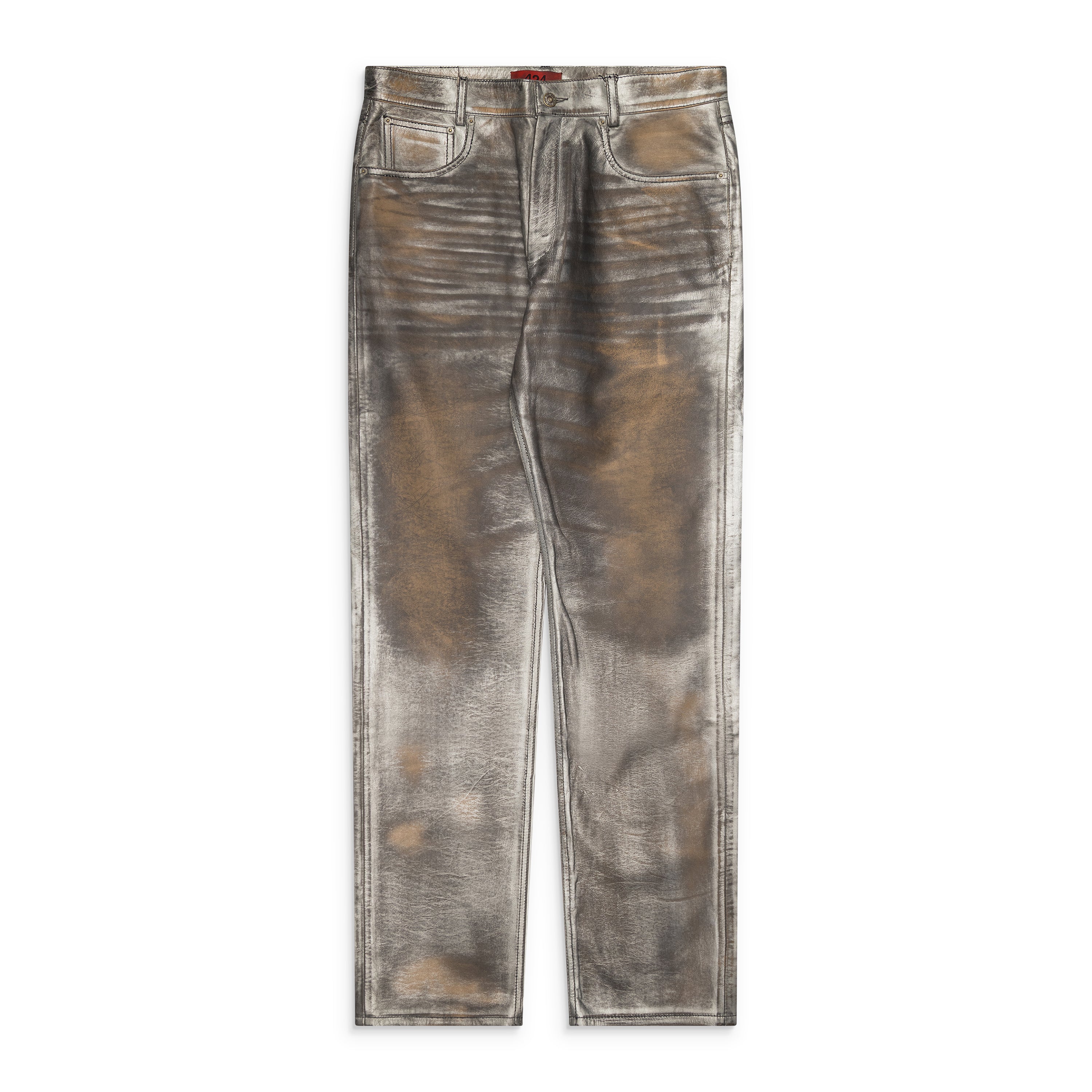 424 Leather Fivepocket Pants Silver