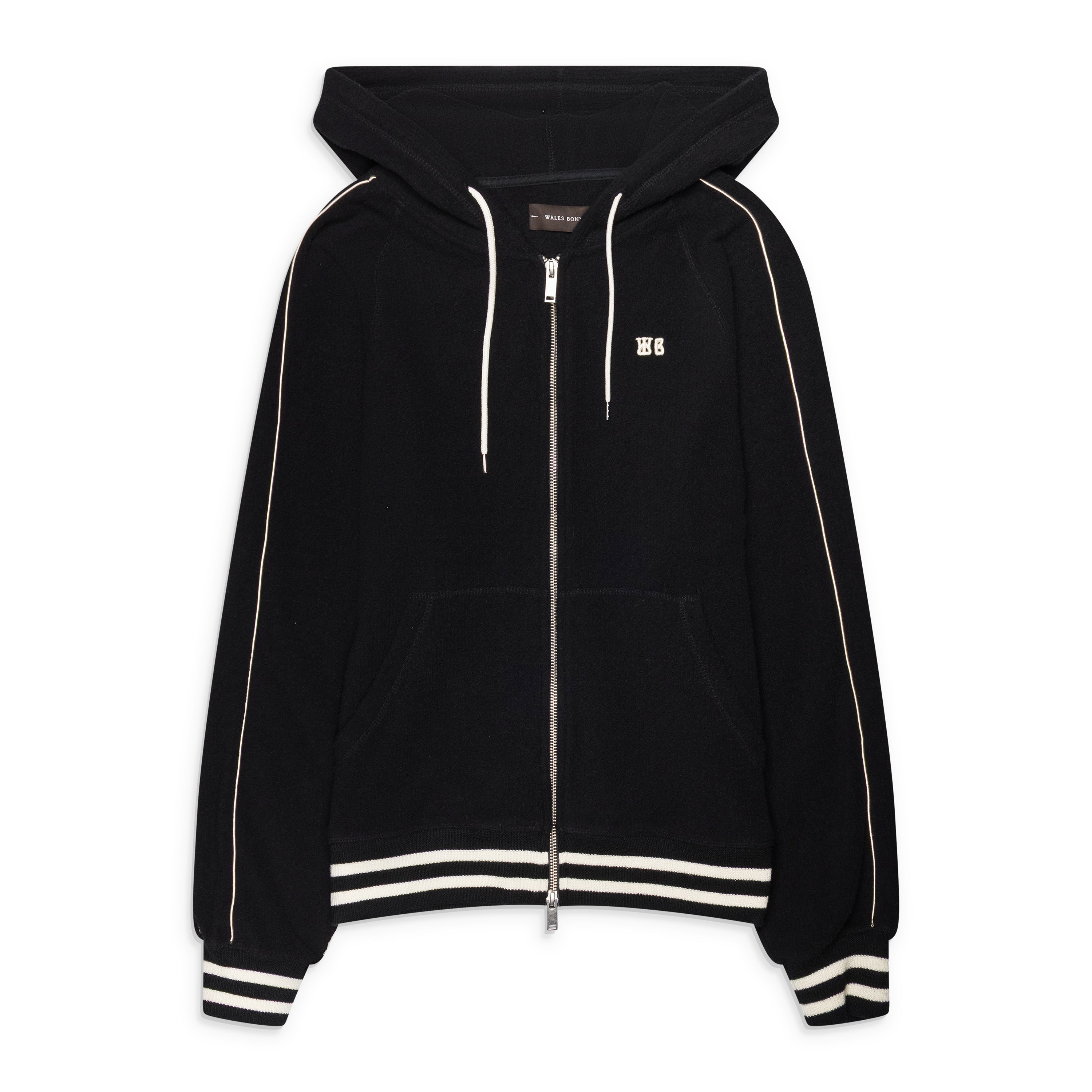 Wales Bonner Zip-Up Prince Hoodie Black