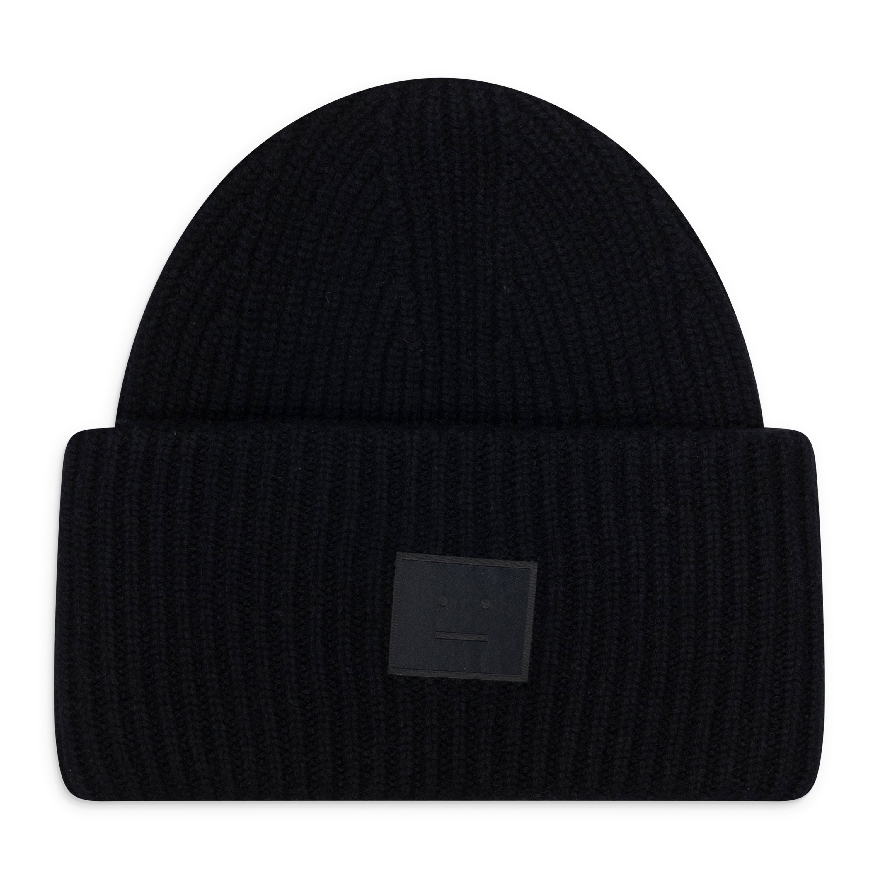 Acne Studios Face Logo Beanie Black