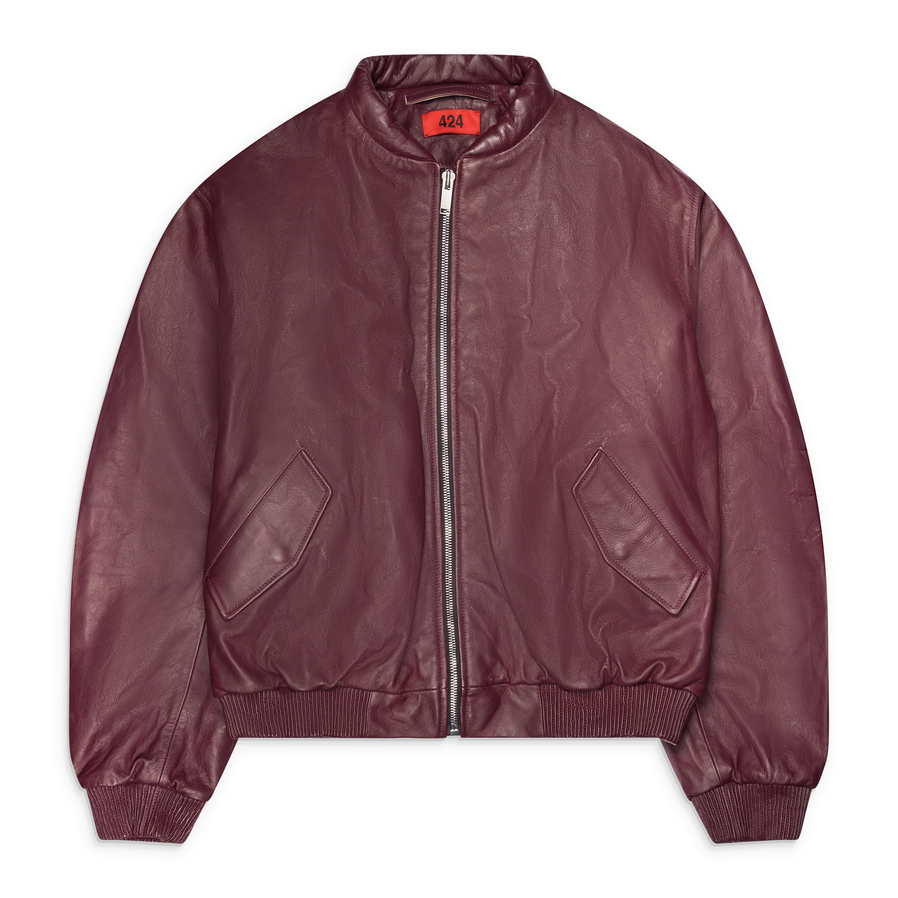 424 New 424 Leather Bomber Red