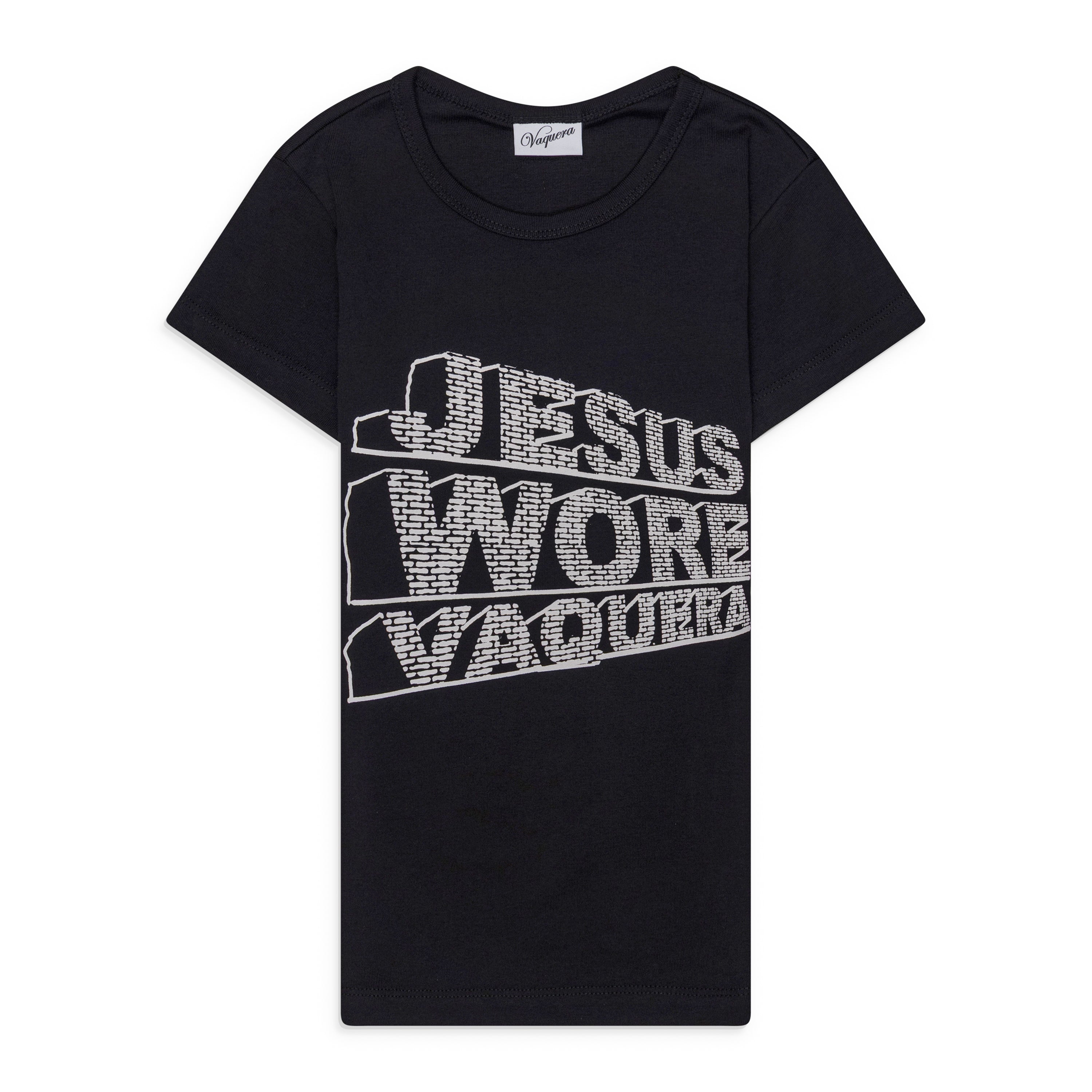 Vaquera Women Jesus Wore Vaquera Baby Tee Knit Black