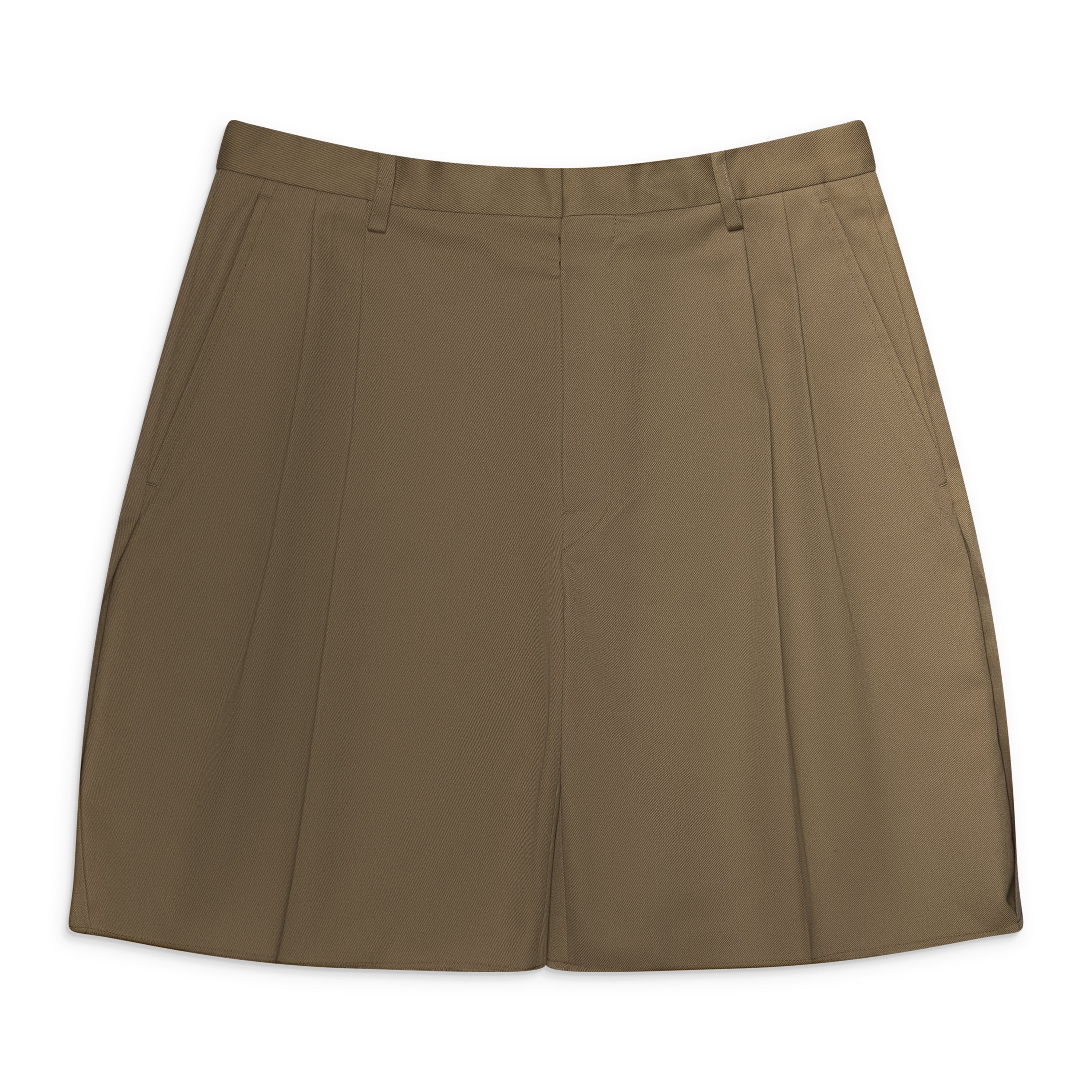 Maison Margiela Pleated Cotton Shorts Beige