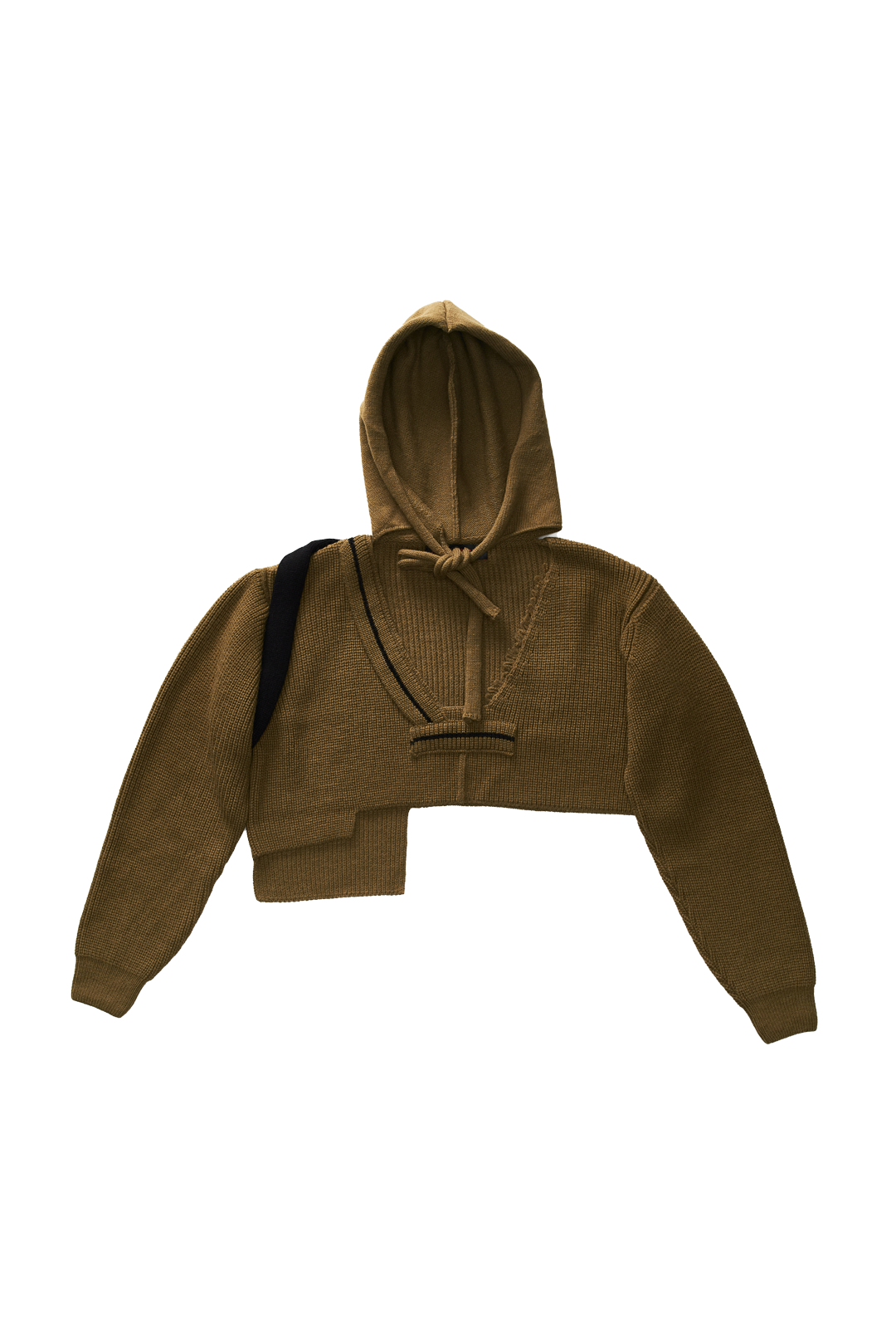 OTTOLINGER Knitted Knit Open Neck Hoodie Olive 1806