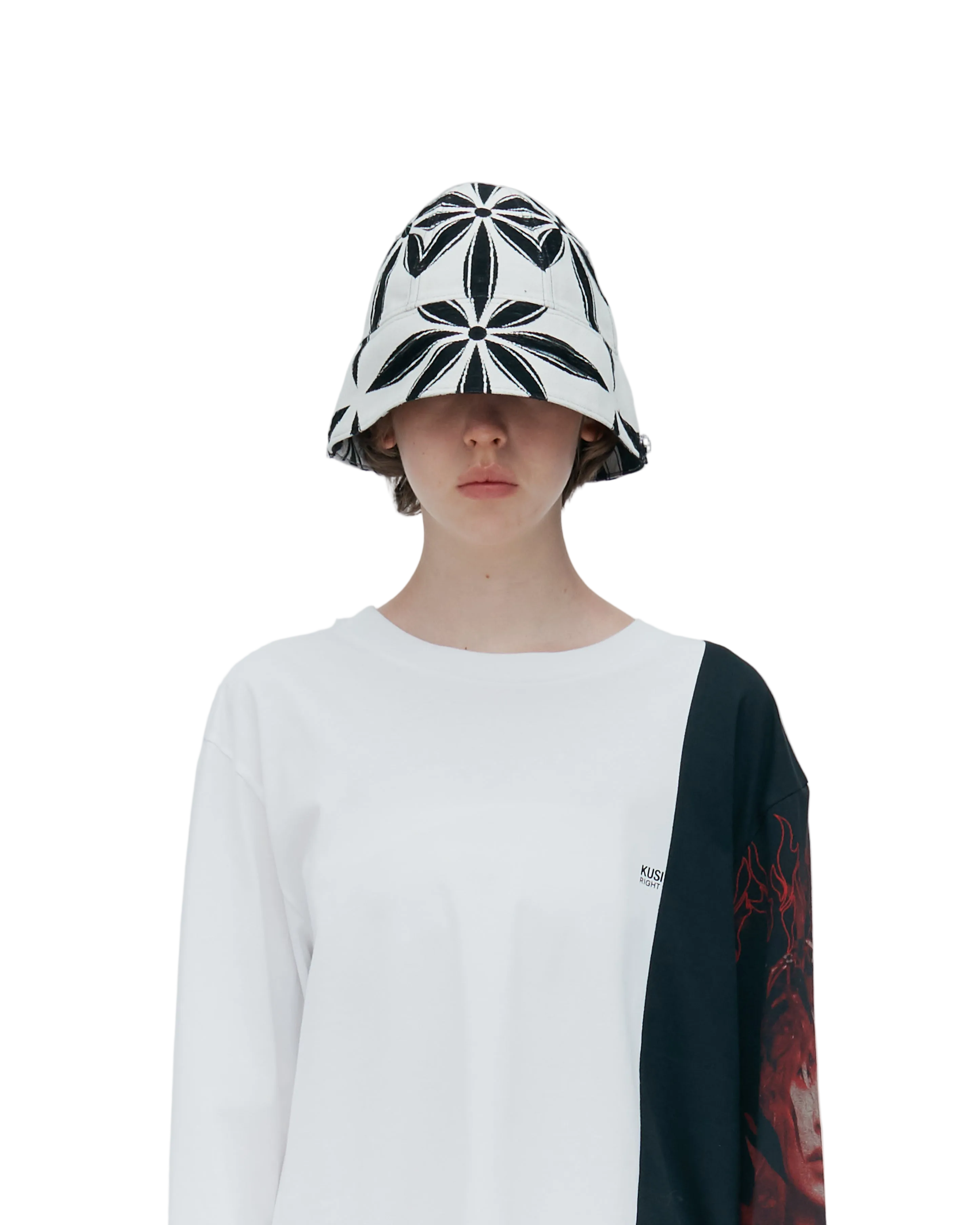 Kusikohc 100 Jacquard Ksk Bucket Hat Ivory