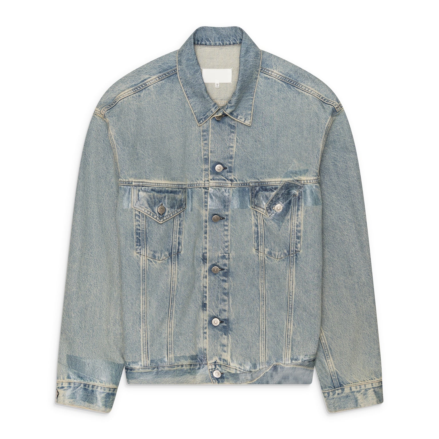 Maison Margiela Denim Jacket With Tape Details Blue