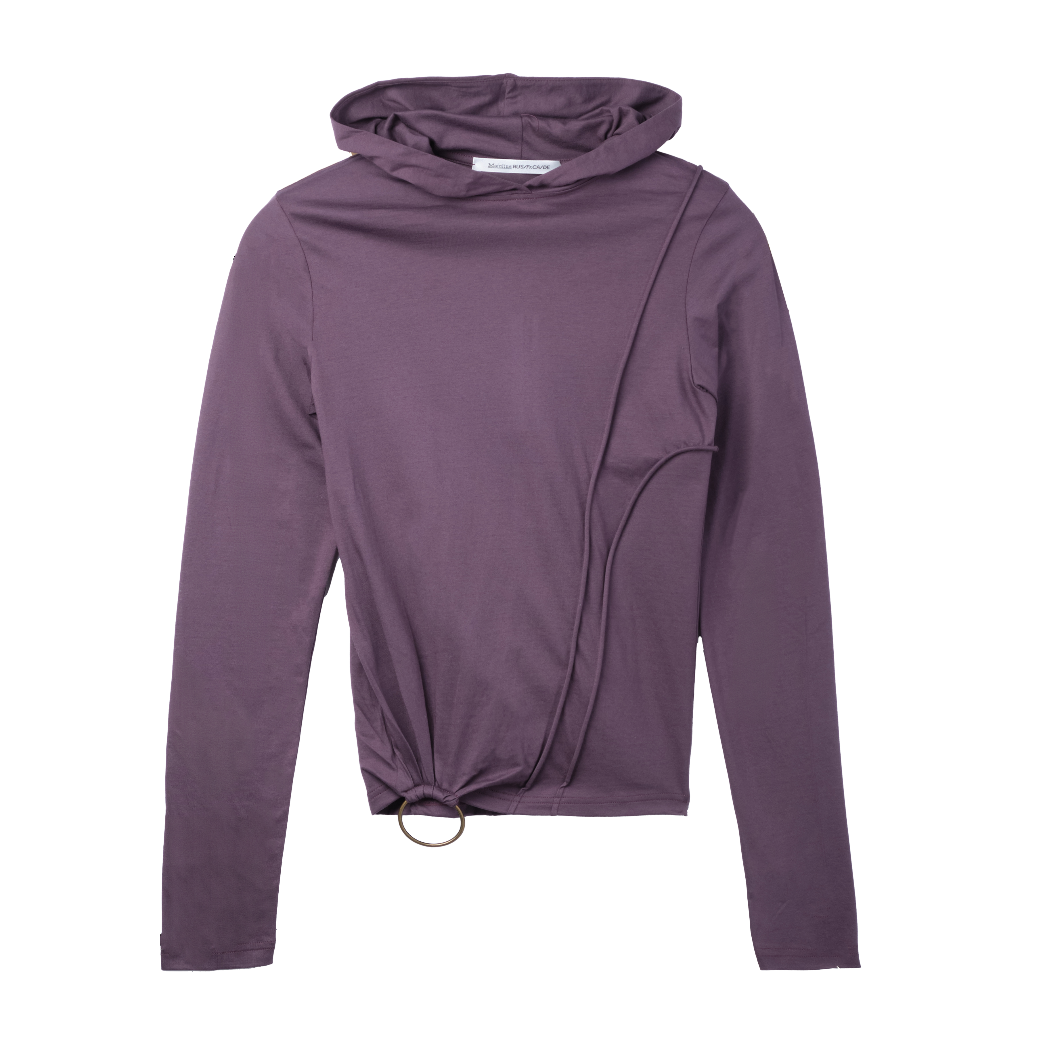 Mainline:Rus/Fr.Ca/De Jersey Longsleeve With Piping And Metal Ring Detail Hoodie Purple 5462