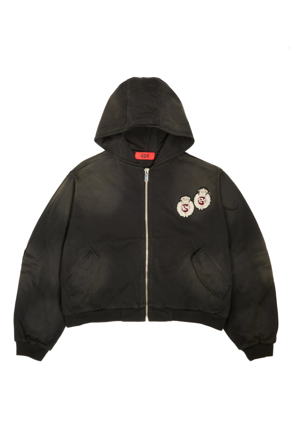 424 Academy Hooded Bomber Black