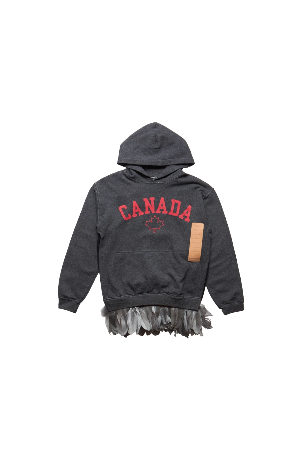 4Sdesigns Canada Feather Trim Hoody Gray