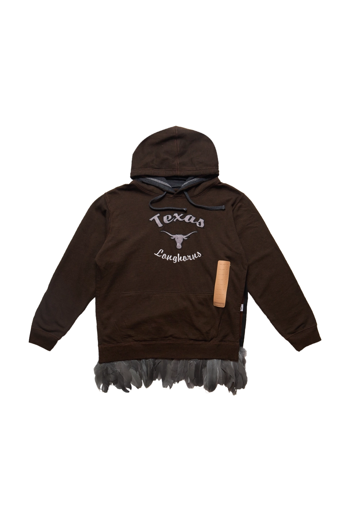 4Sdesigns Texas Longhorns Feather Trim Hoody Brown