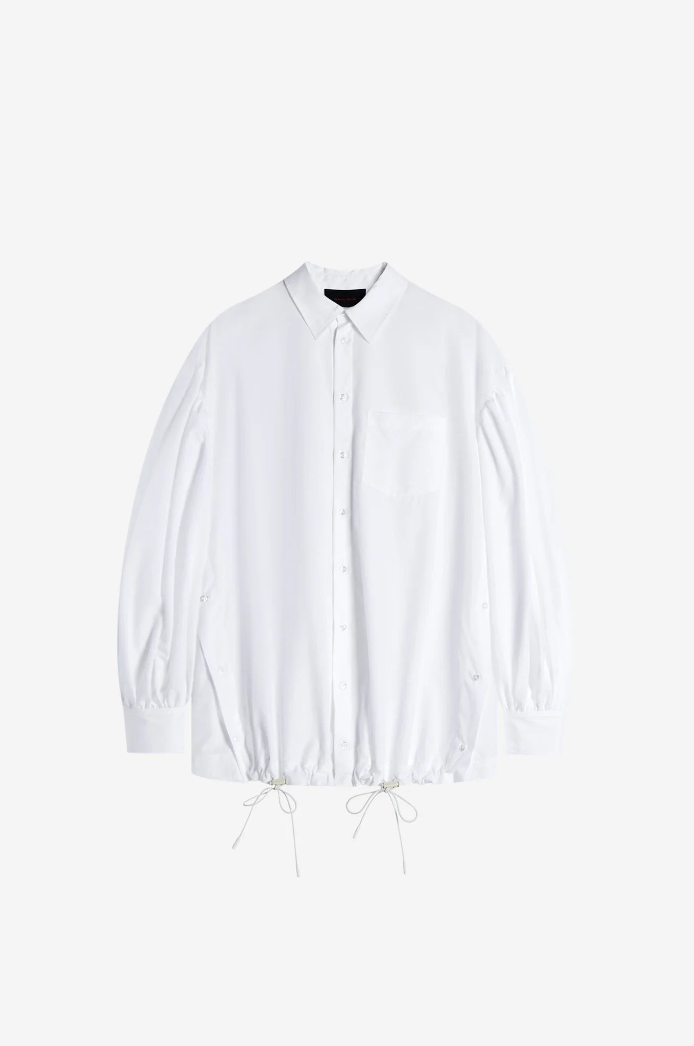 Simone Rocha Puff Sleeve Shirt Jacket W/ Button Placket Detail White