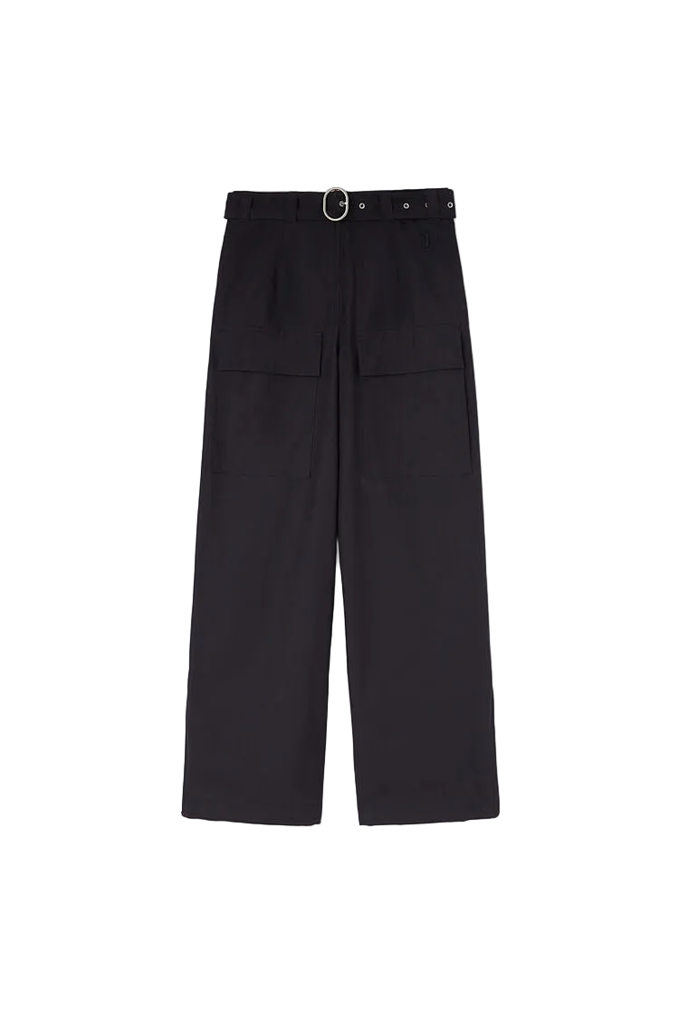 JIL SANDER+ Belted Relaxed Trousers With Front Pockets Pants Navy