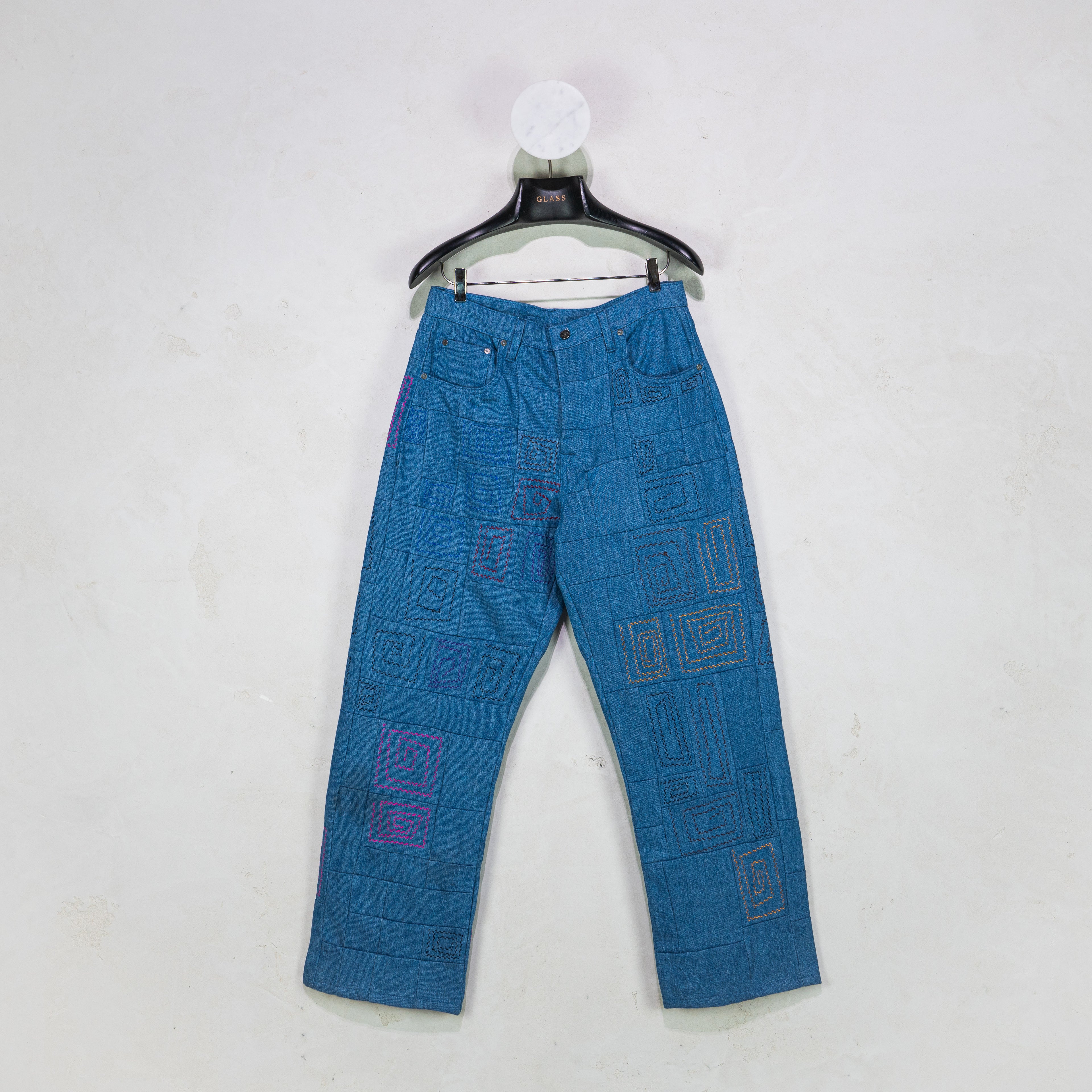 Glass Cypress Tonal Patchwork Denim Blue