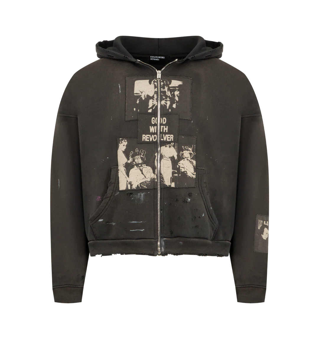 Enfants Riches Deprimes God With Revolver Zip Hoodie Black