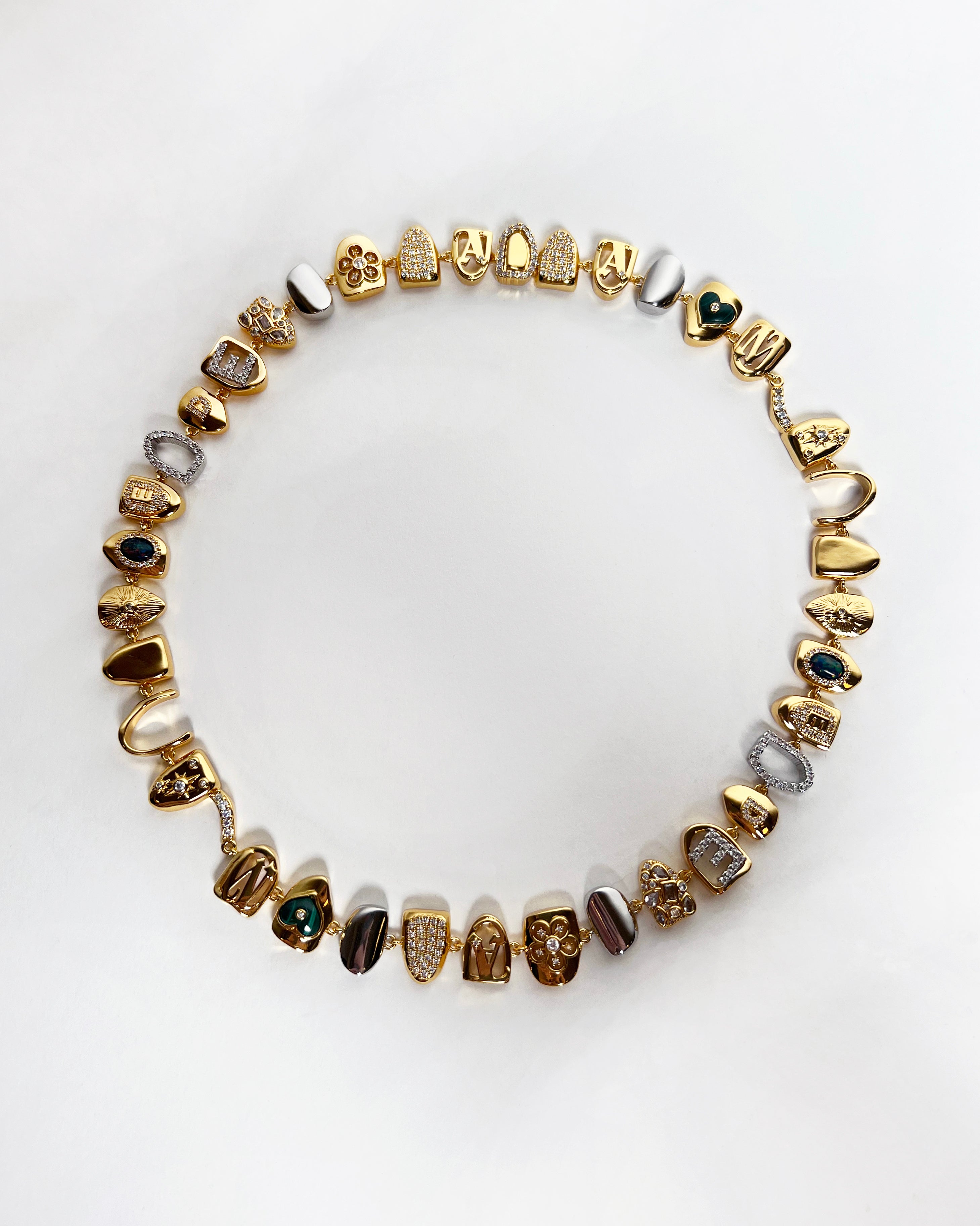 84%Brass 10%Crystal 3%Opal 3% Natural Malachite Made In China 4796