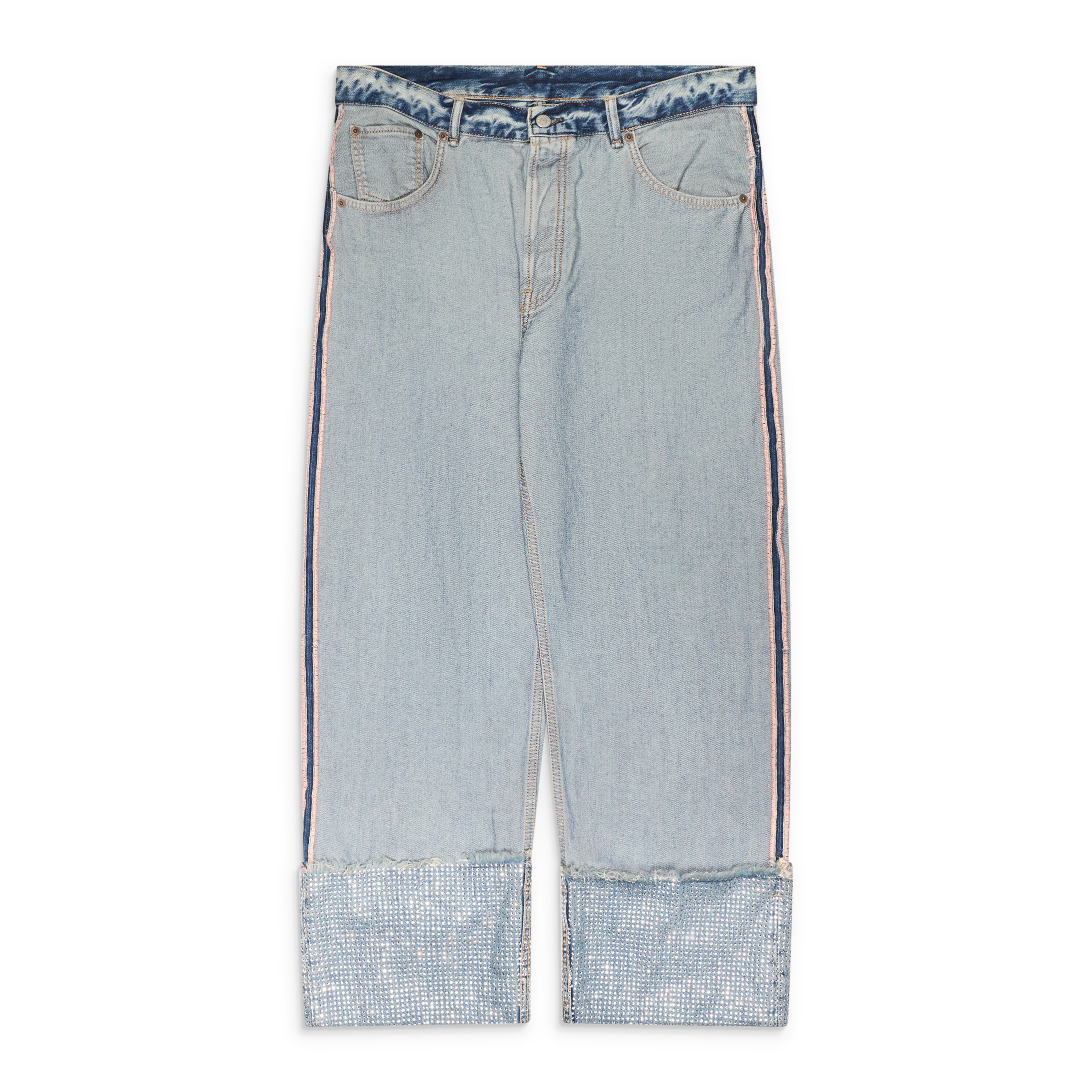 Acne Studios Turn Up Rhinestone Trousers